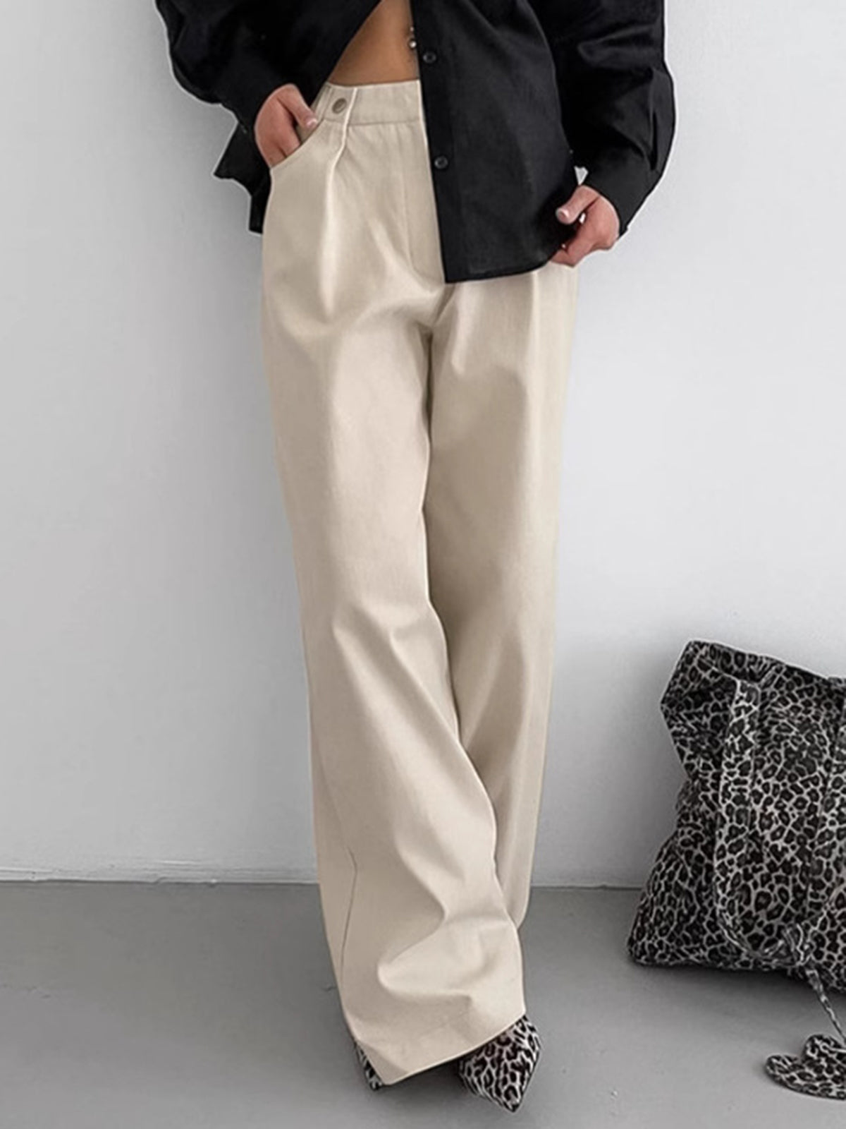 Cotton Versatile Wide-Leg Pants