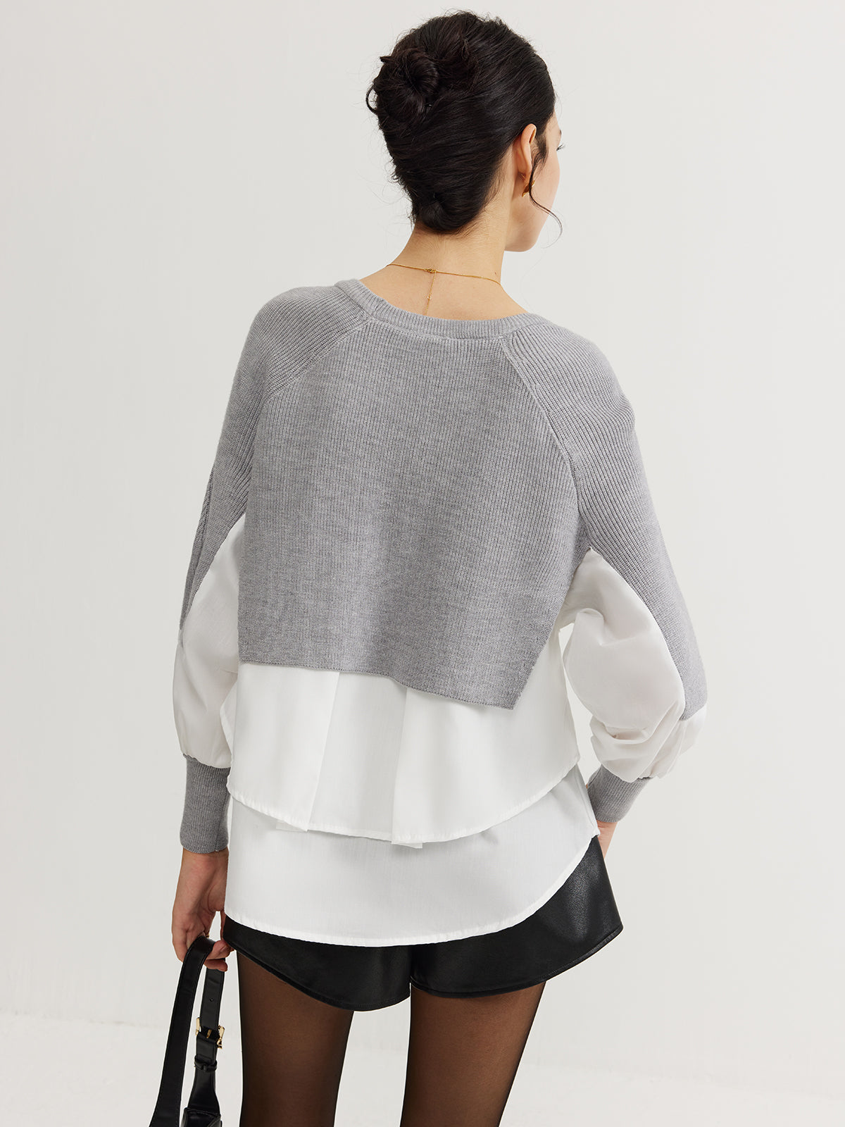 Color Block Panel Knit Top