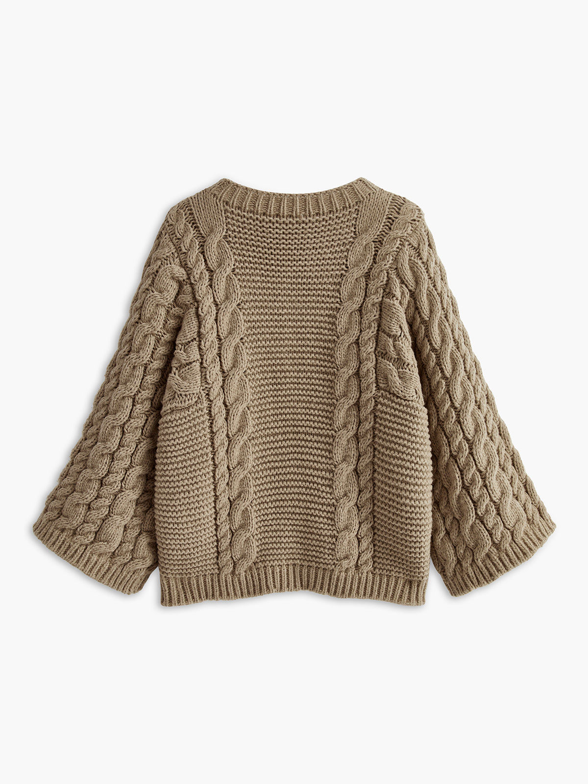 Leisure Round Neck Cable Knit Sweater