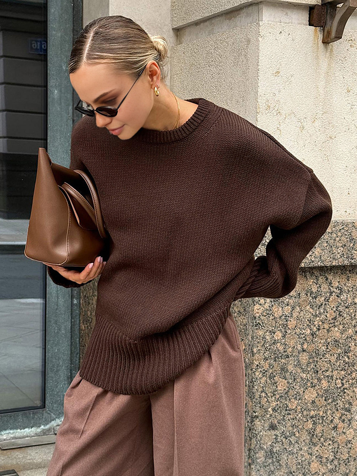 Minimalist Plain Shift Sweater