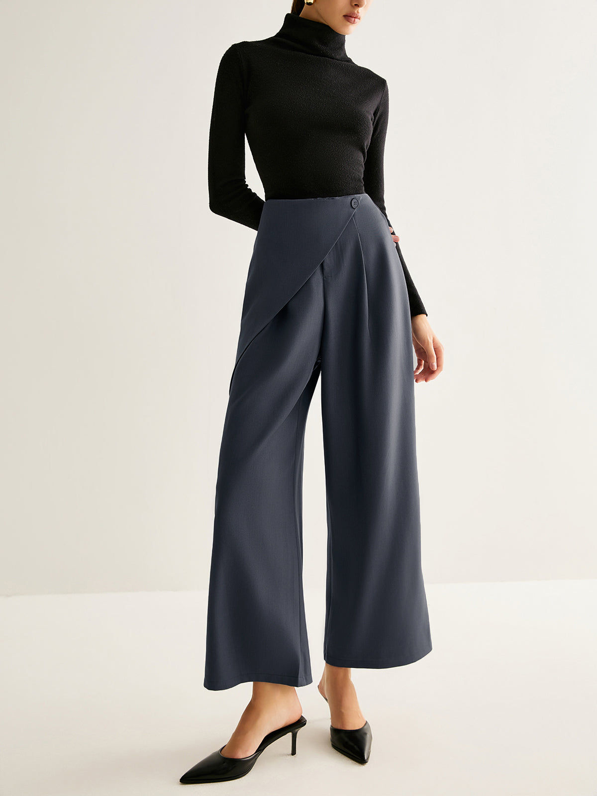 Asymmetrical Wide-Leg Pants