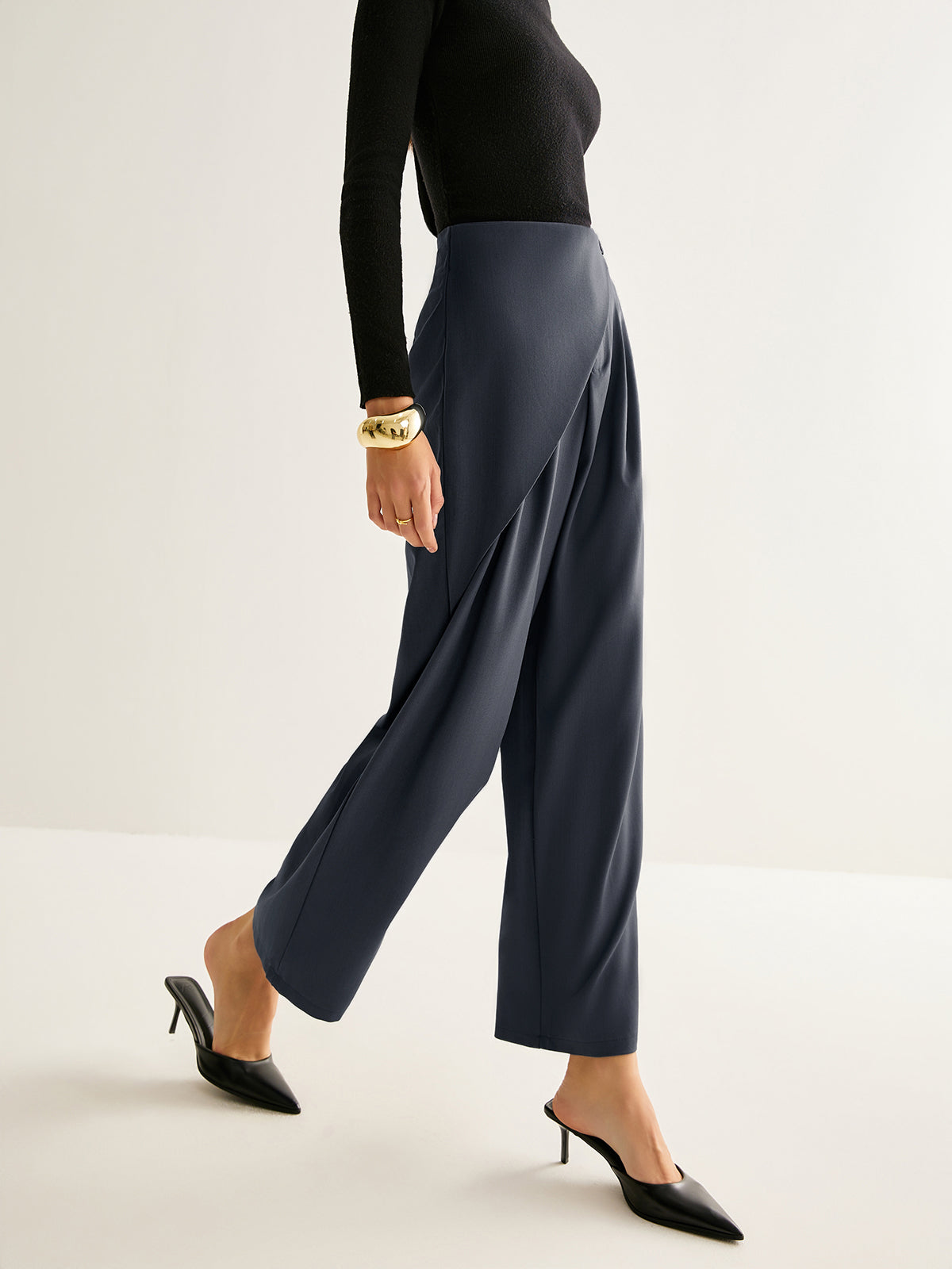 Asymmetrical Wide-Leg Pants