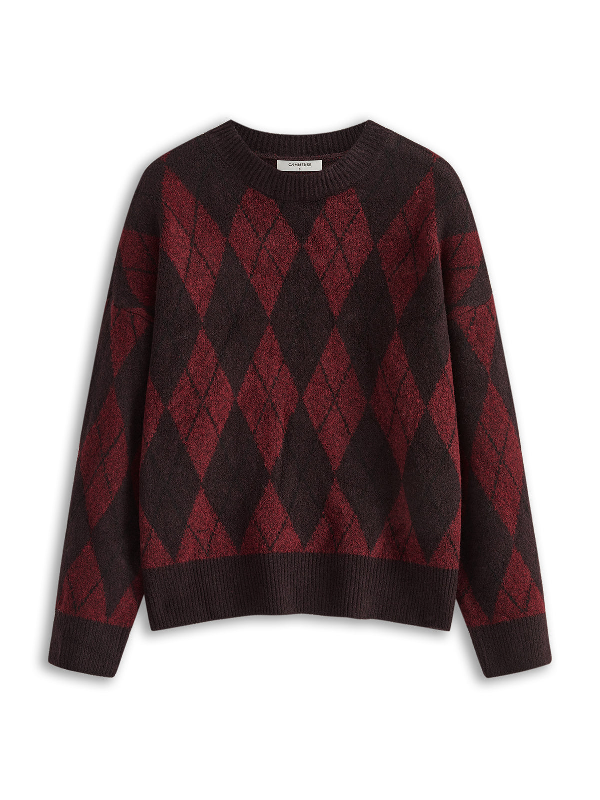 Retro Rhombic-Pattern Sweater