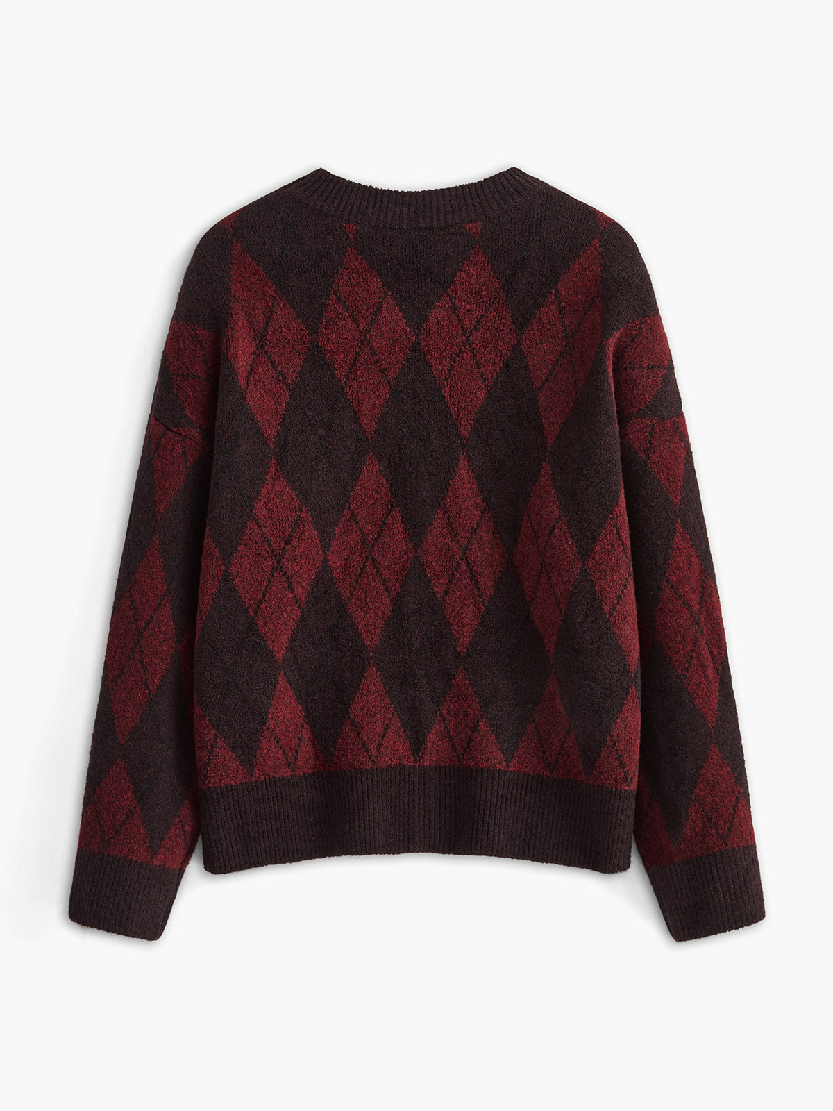 Retro Rhombic-Pattern Sweater