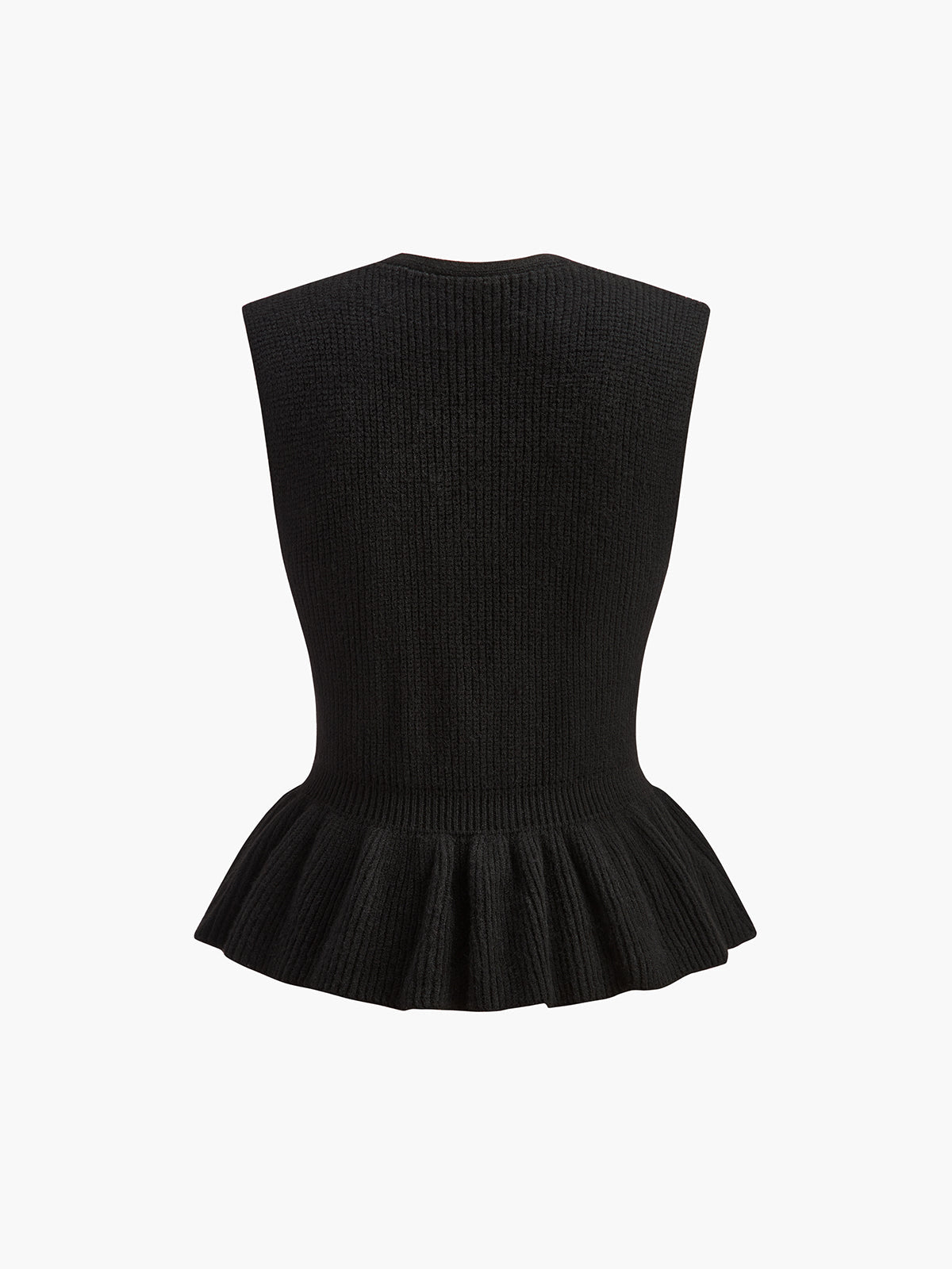 Ribbed Ruffle Sweater Vest