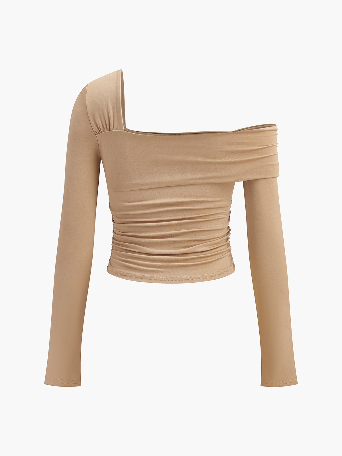 One Shoulder Pleated T-Shirt