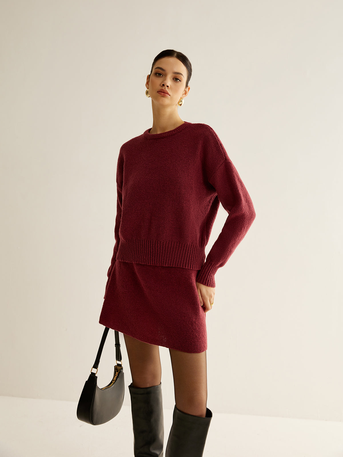 Minimalist Plain Soft Sweater Co-ord