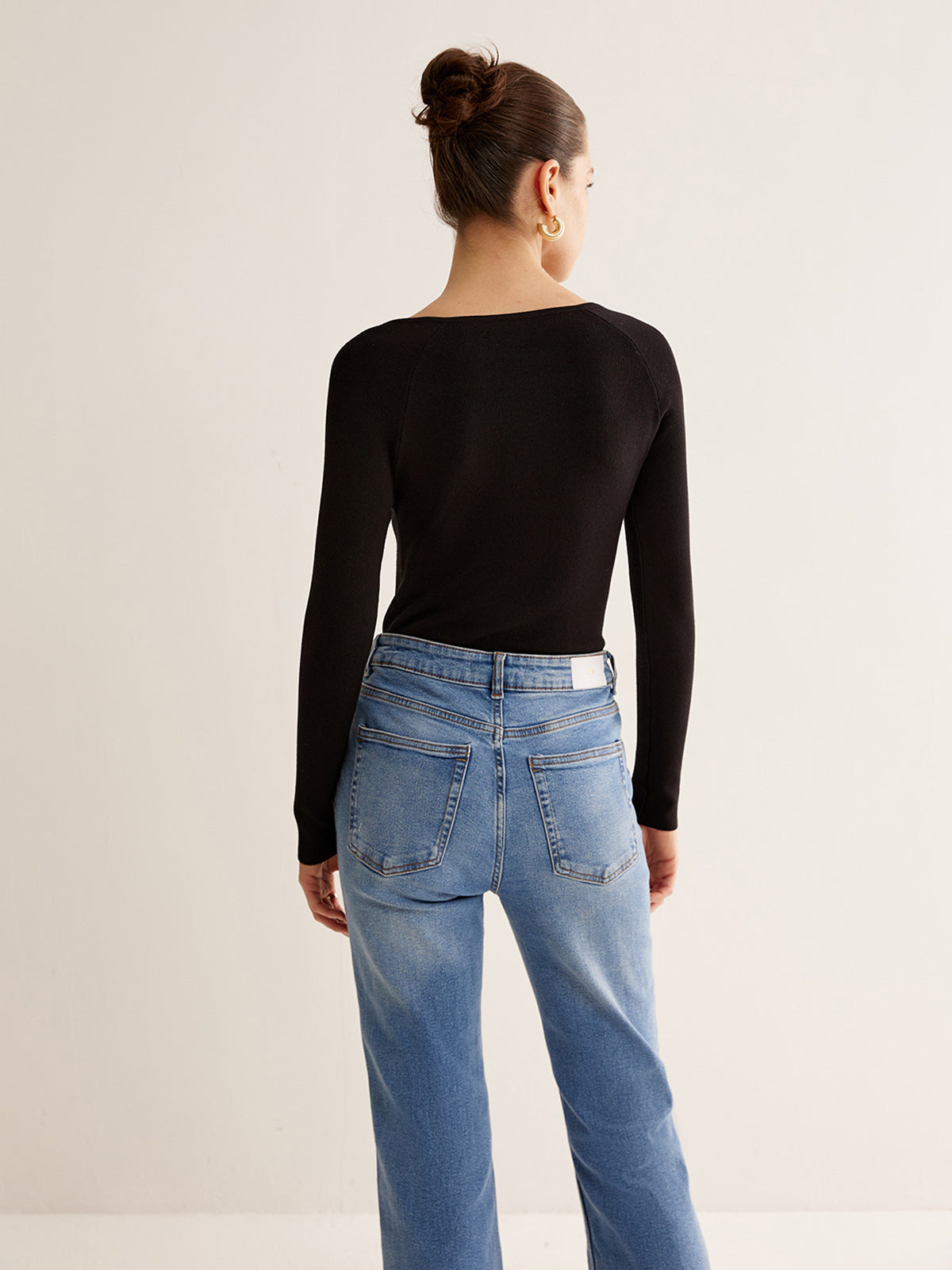 Square Neck Skinny Knit Top