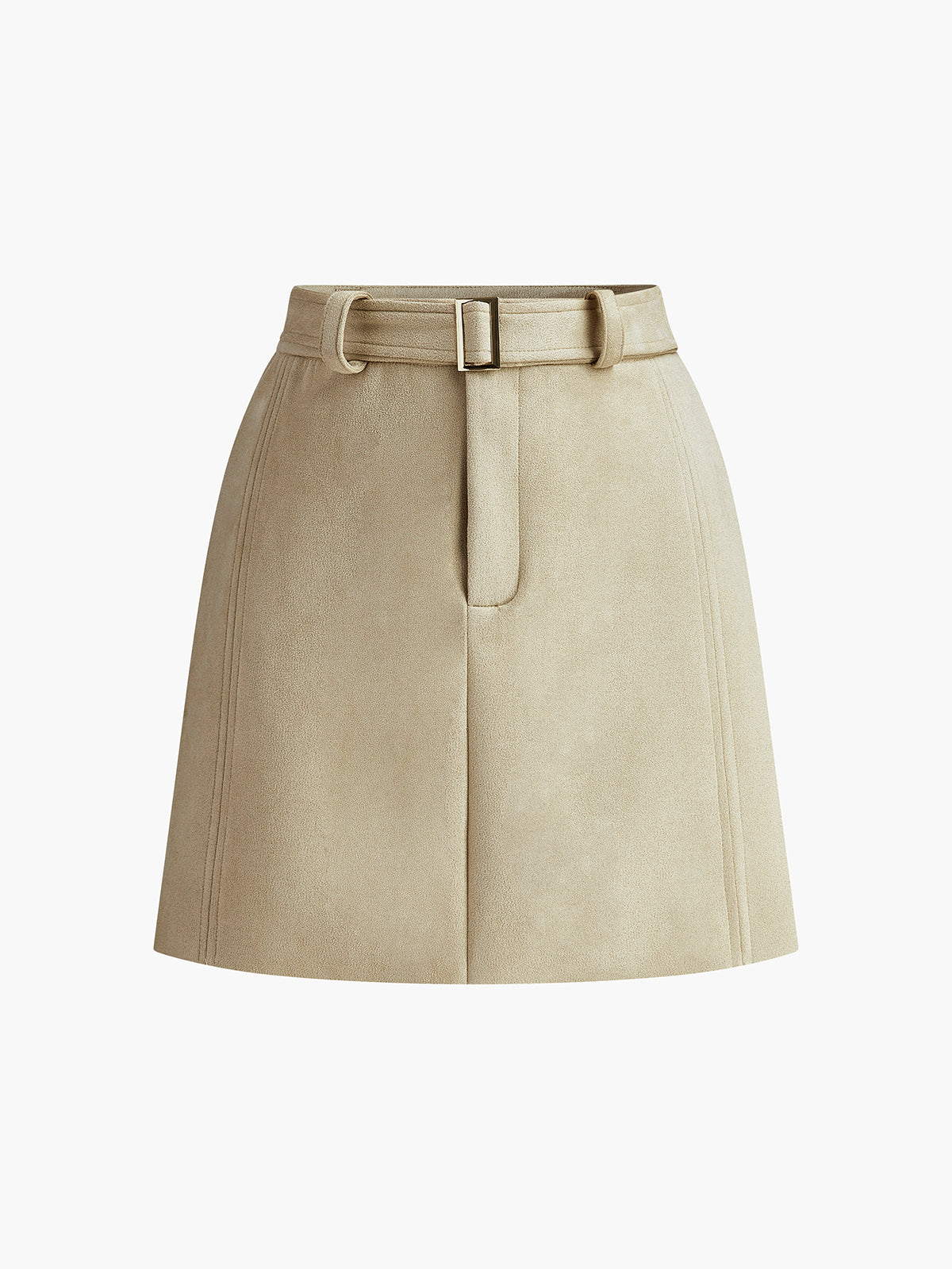 Belted Suede Mini Skirt