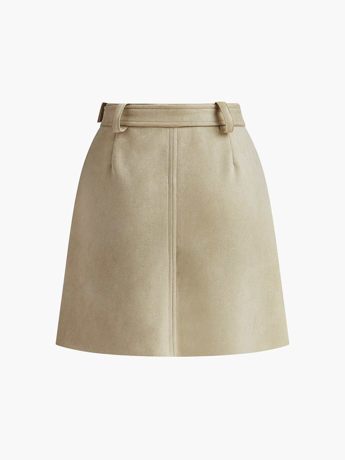 Belted Suede Mini Skirt