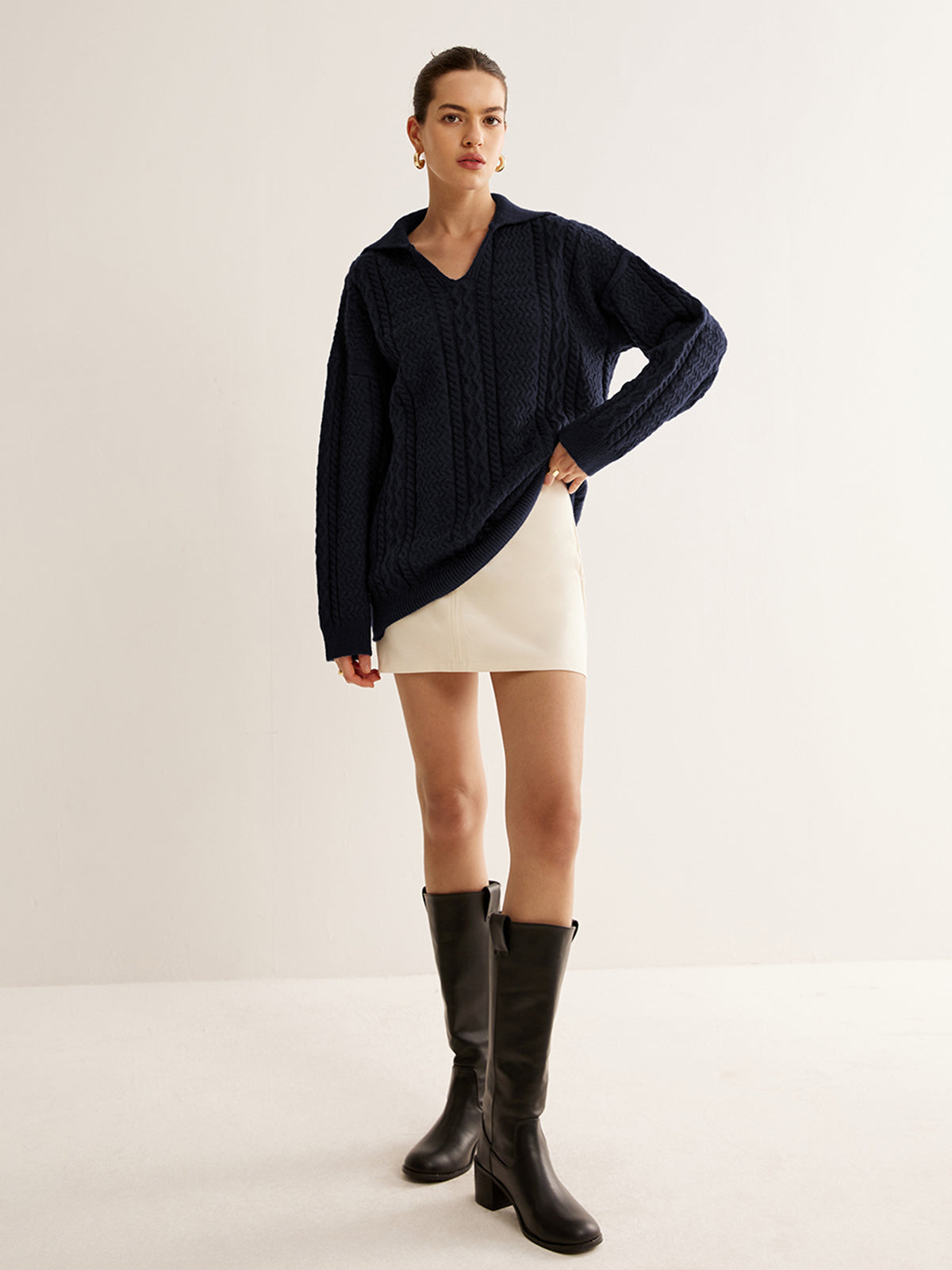 Minimalist Twist Polo Sweater