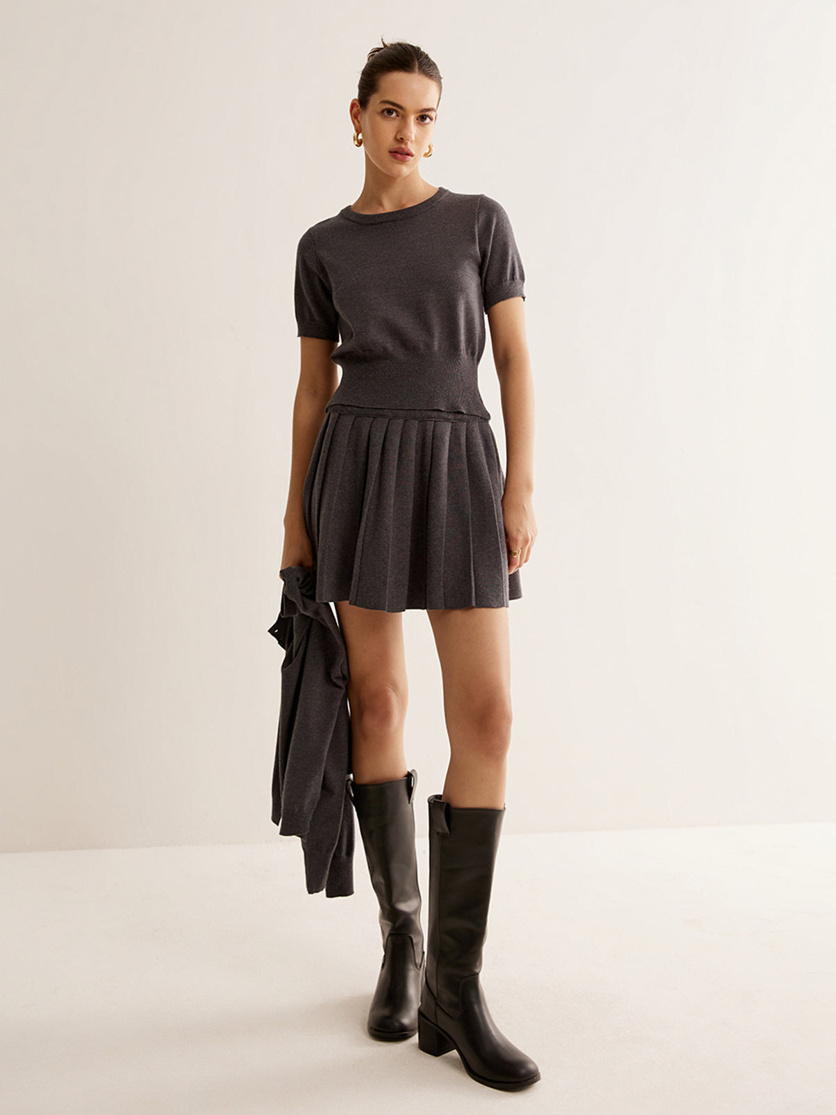 Utility Knit Three-Piece Skirt Set