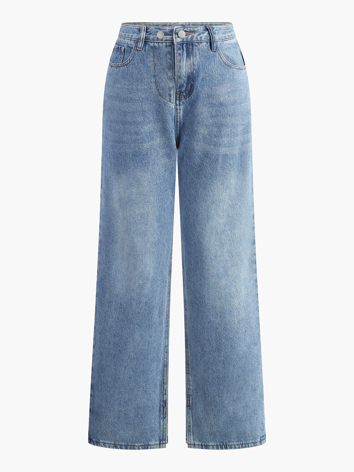 High-Waist Denim Long Jeans