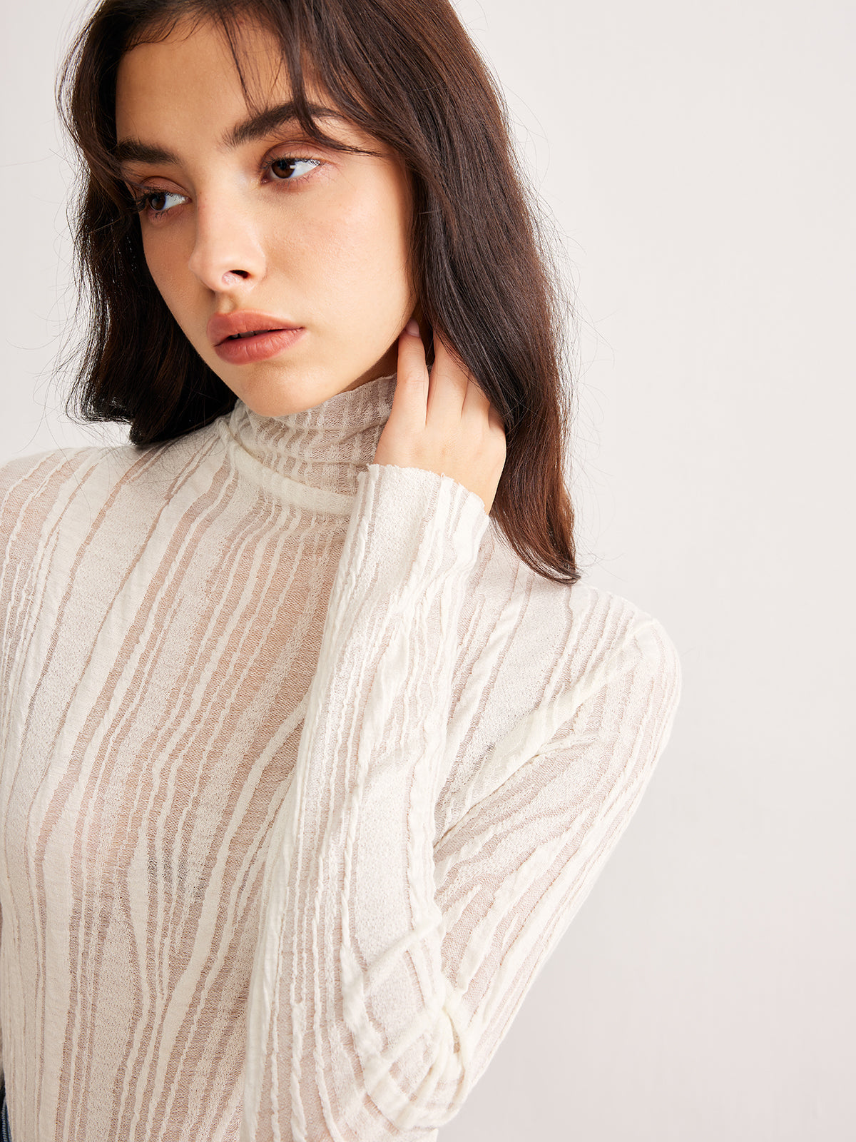 Romance Turtleneck Slim Blouse