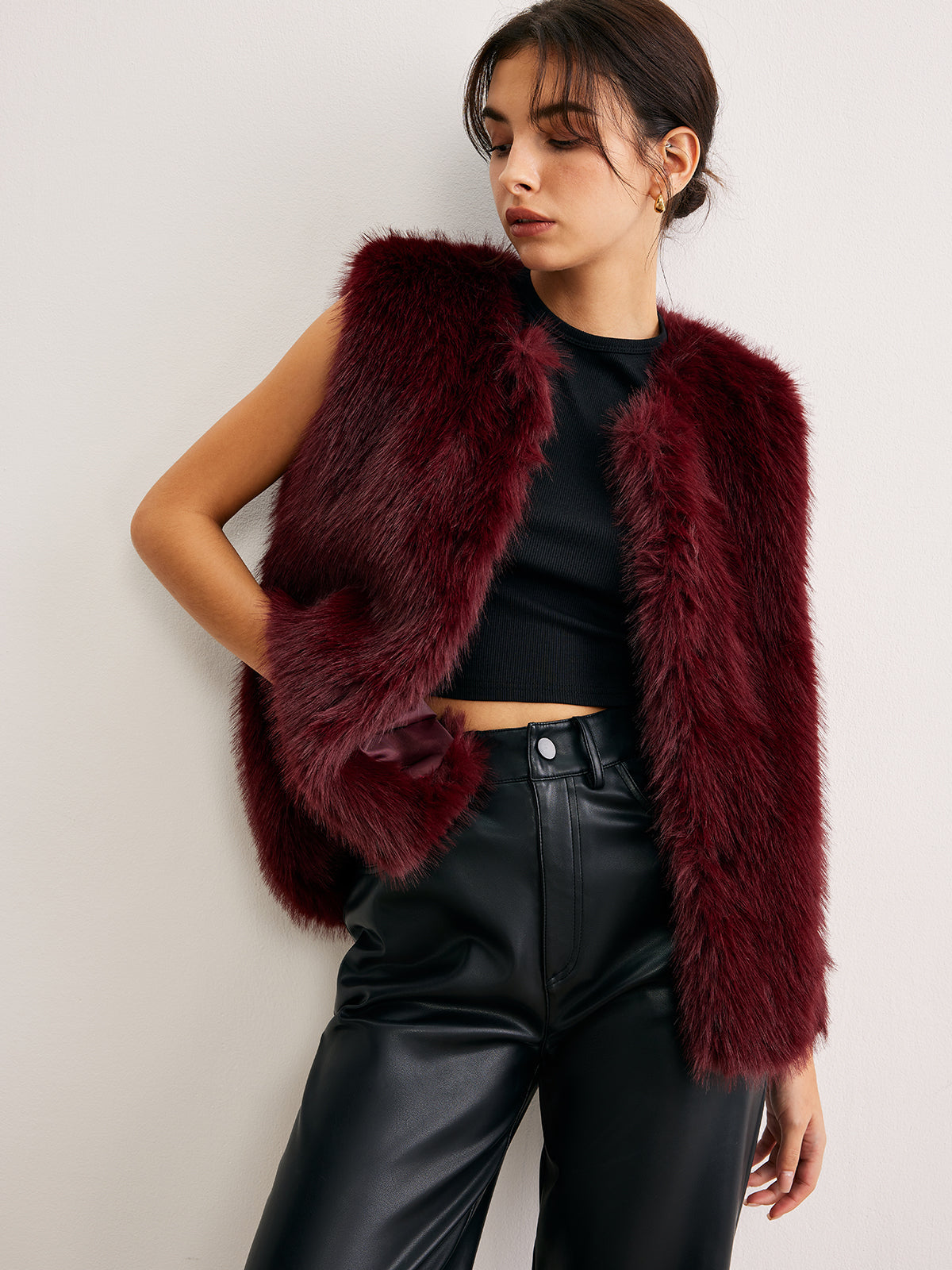 Minimalist Faux Fur Vest