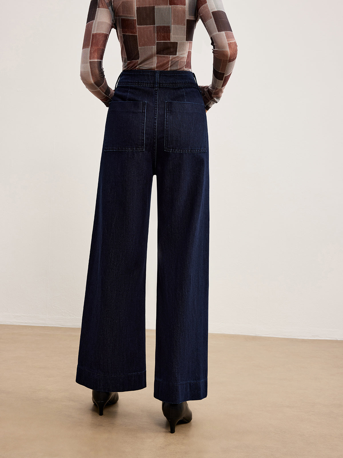 Plain Piping Denim Pants