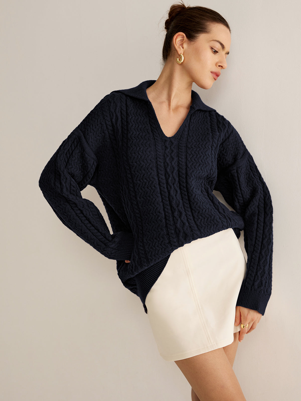 Minimalist Twist Polo Sweater