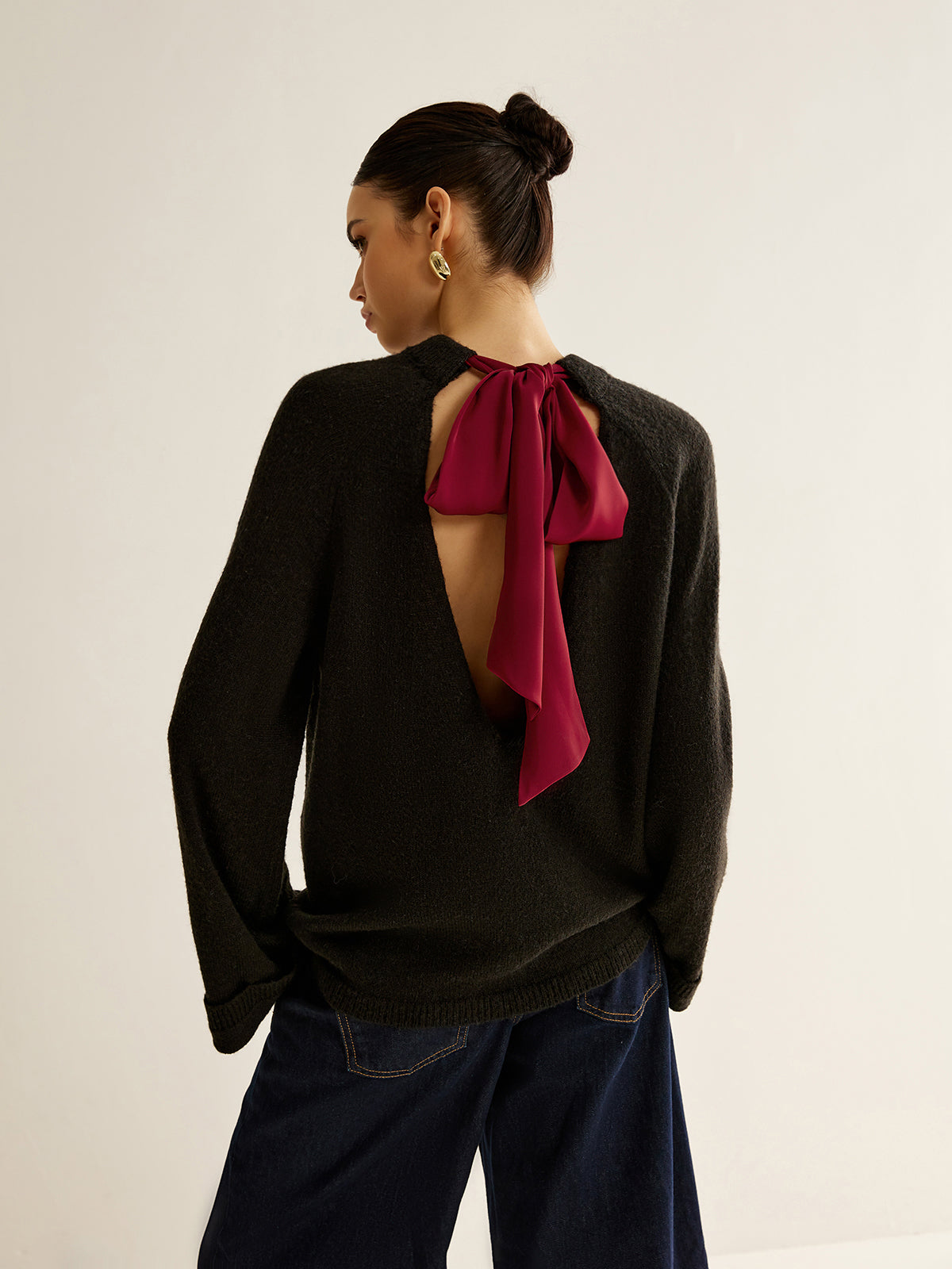 Open Back Tie Sweater