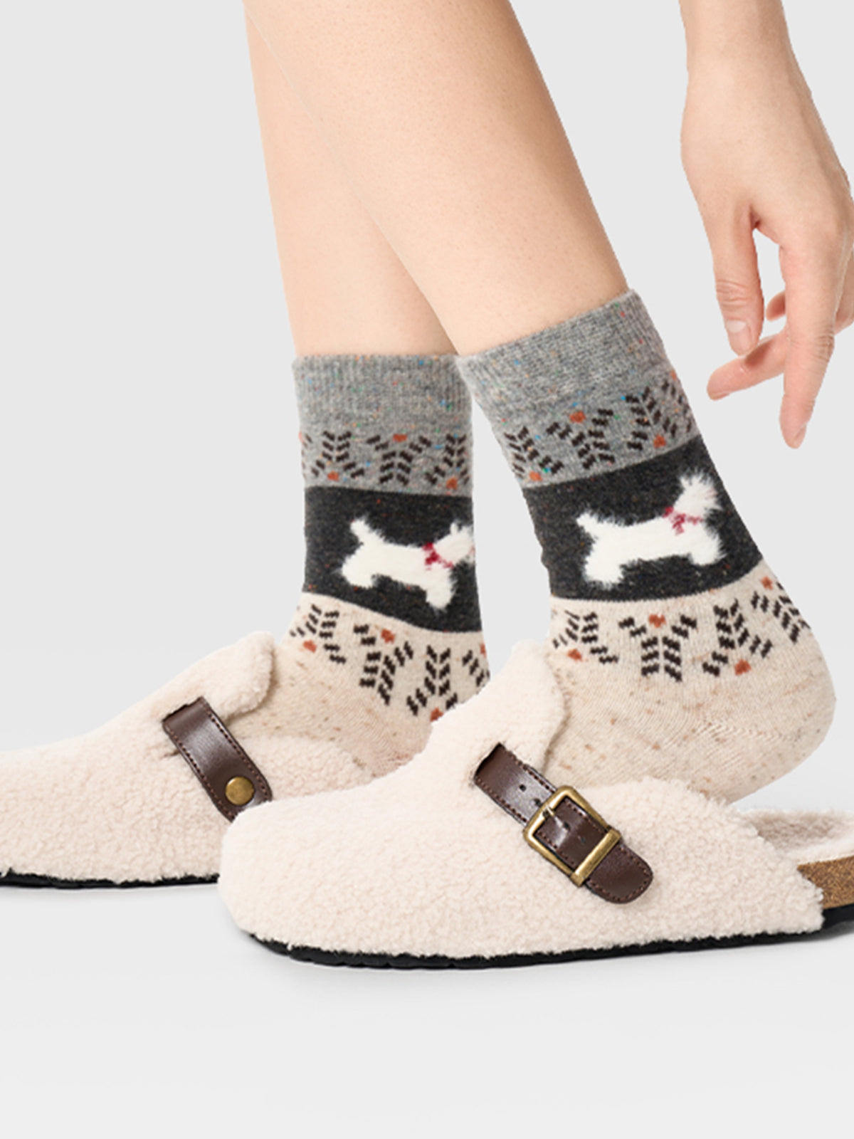 Puppy Pattern Wool Socks