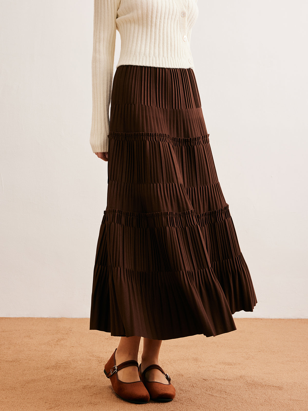 Lettuce Trim Pleated Skirt