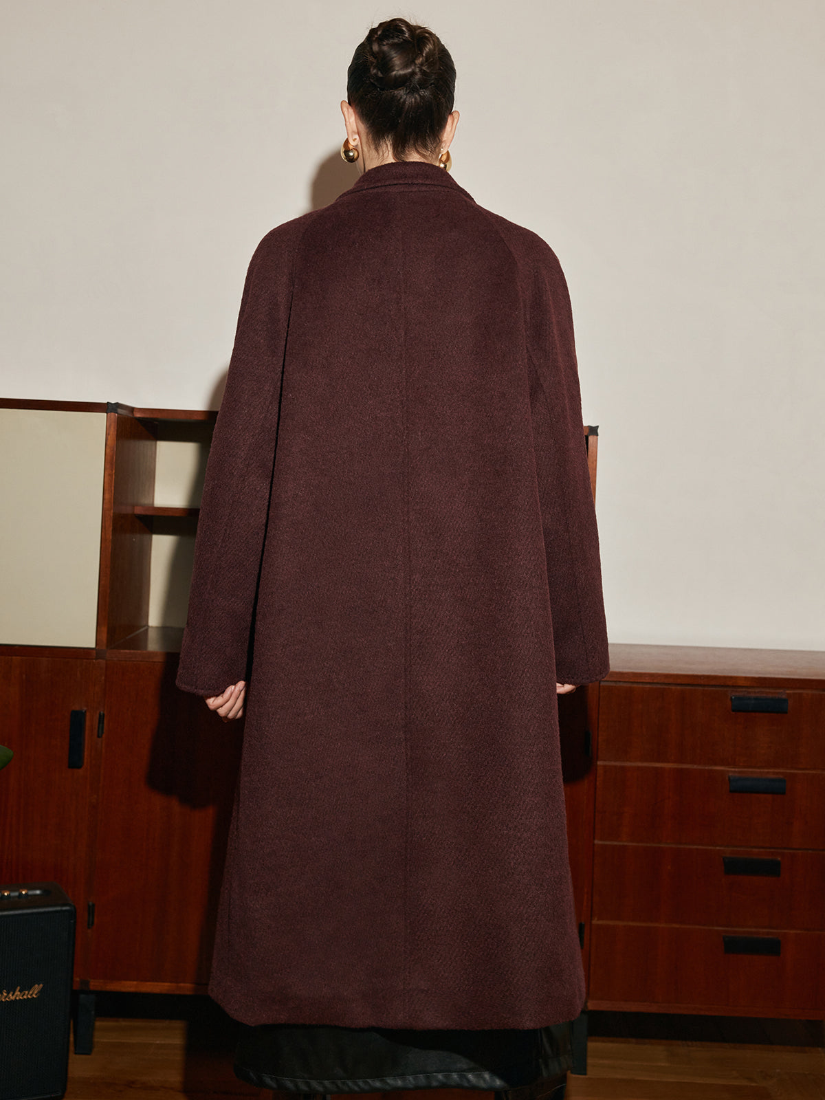 Elegant Wool-Blend Long Coat