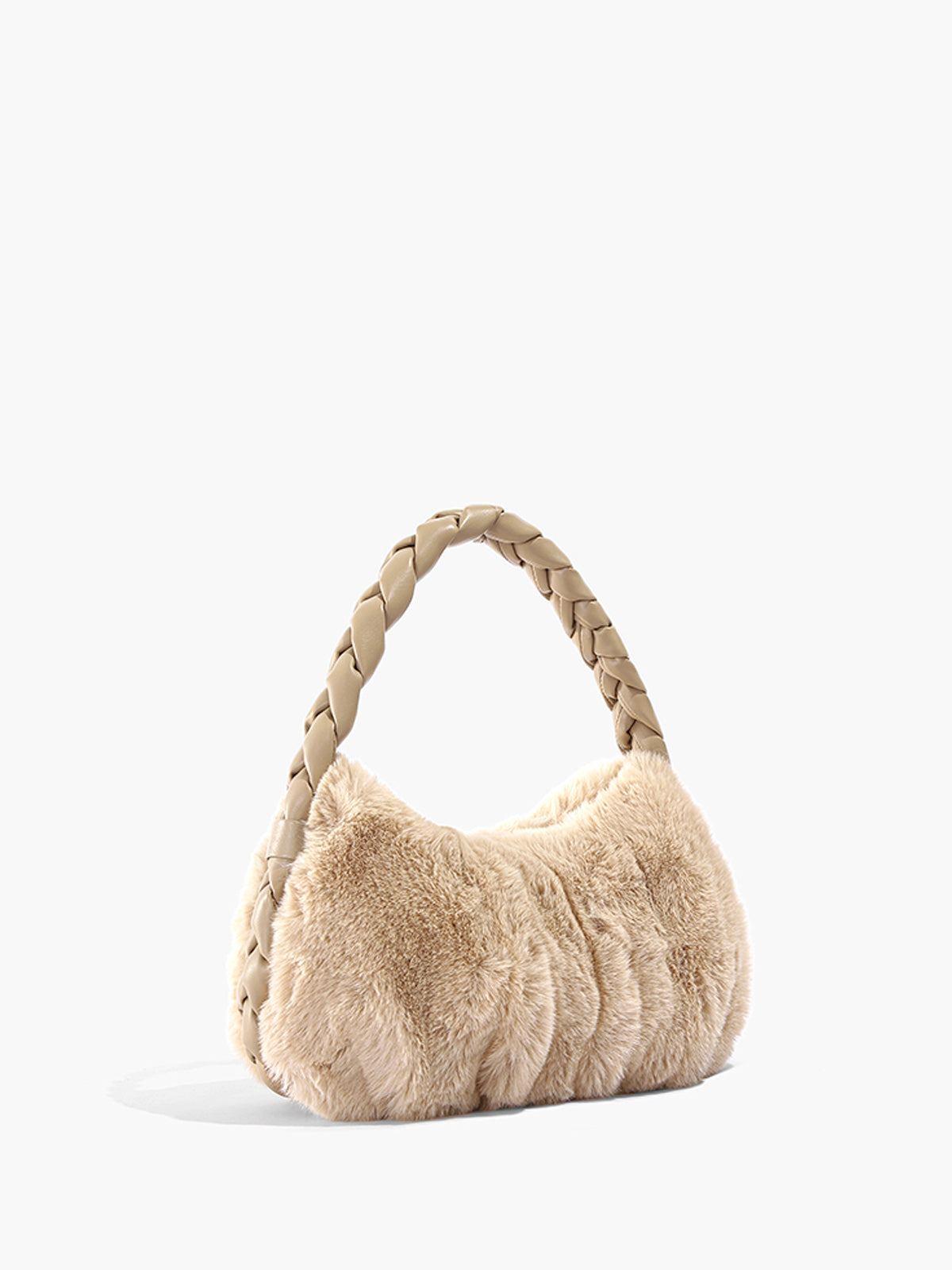 Woven Strap Fuzzy Hand Bag