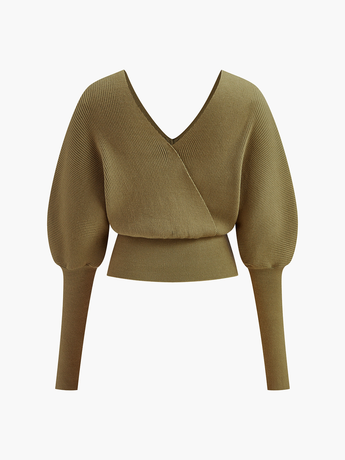 Leg-Of-Mutton Sleeve Cinched Sweater