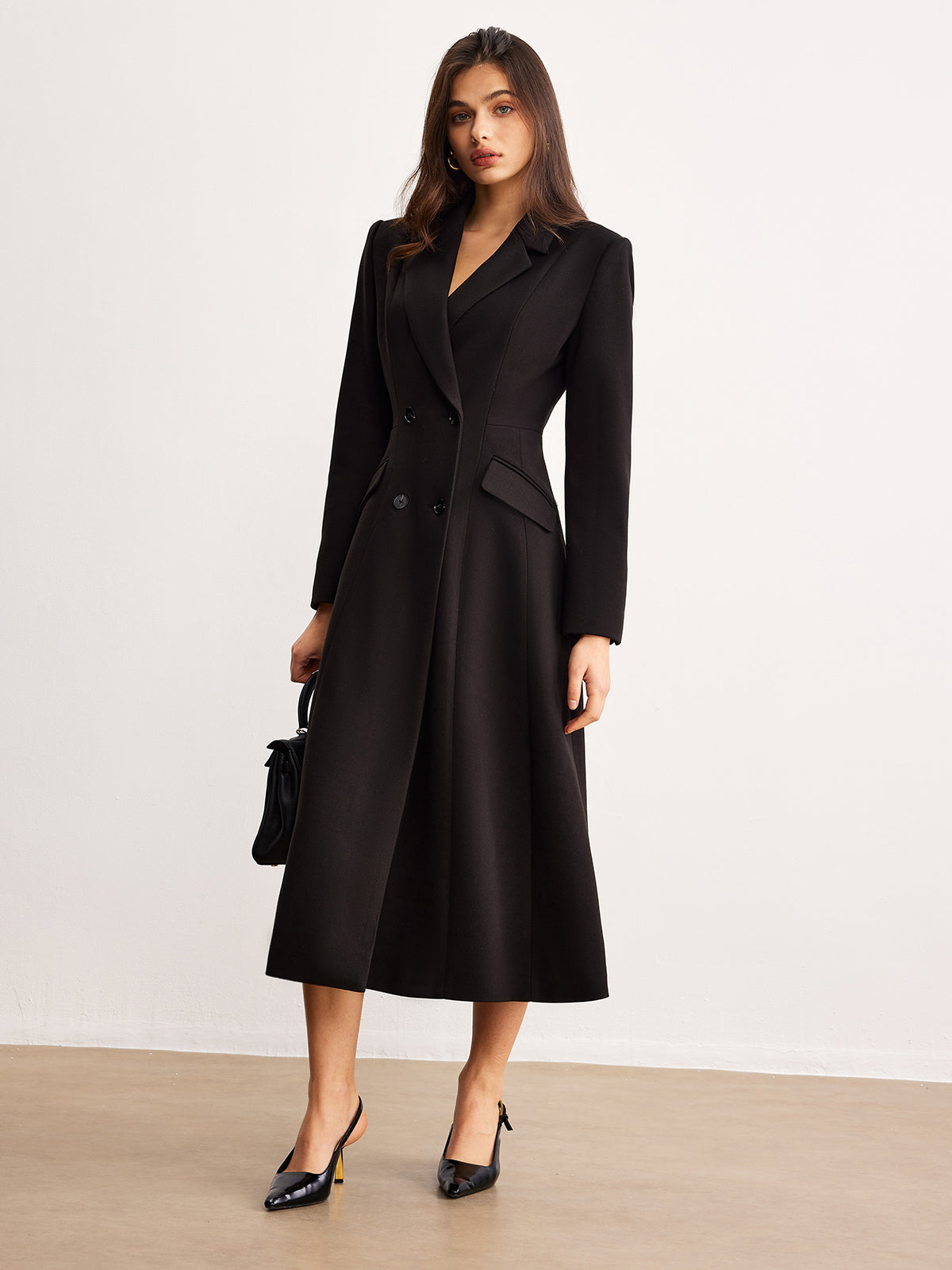 Button Lapel Long Blazer