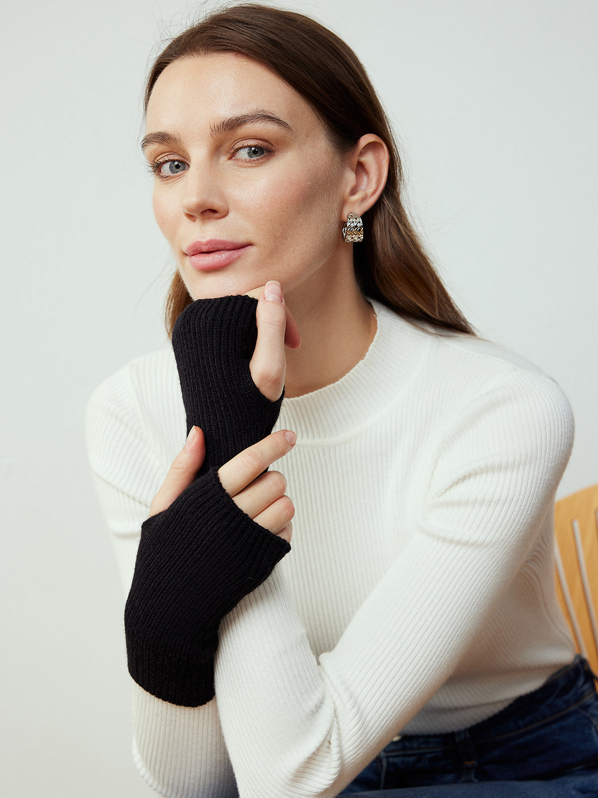 Half-Finger Knit Gloves