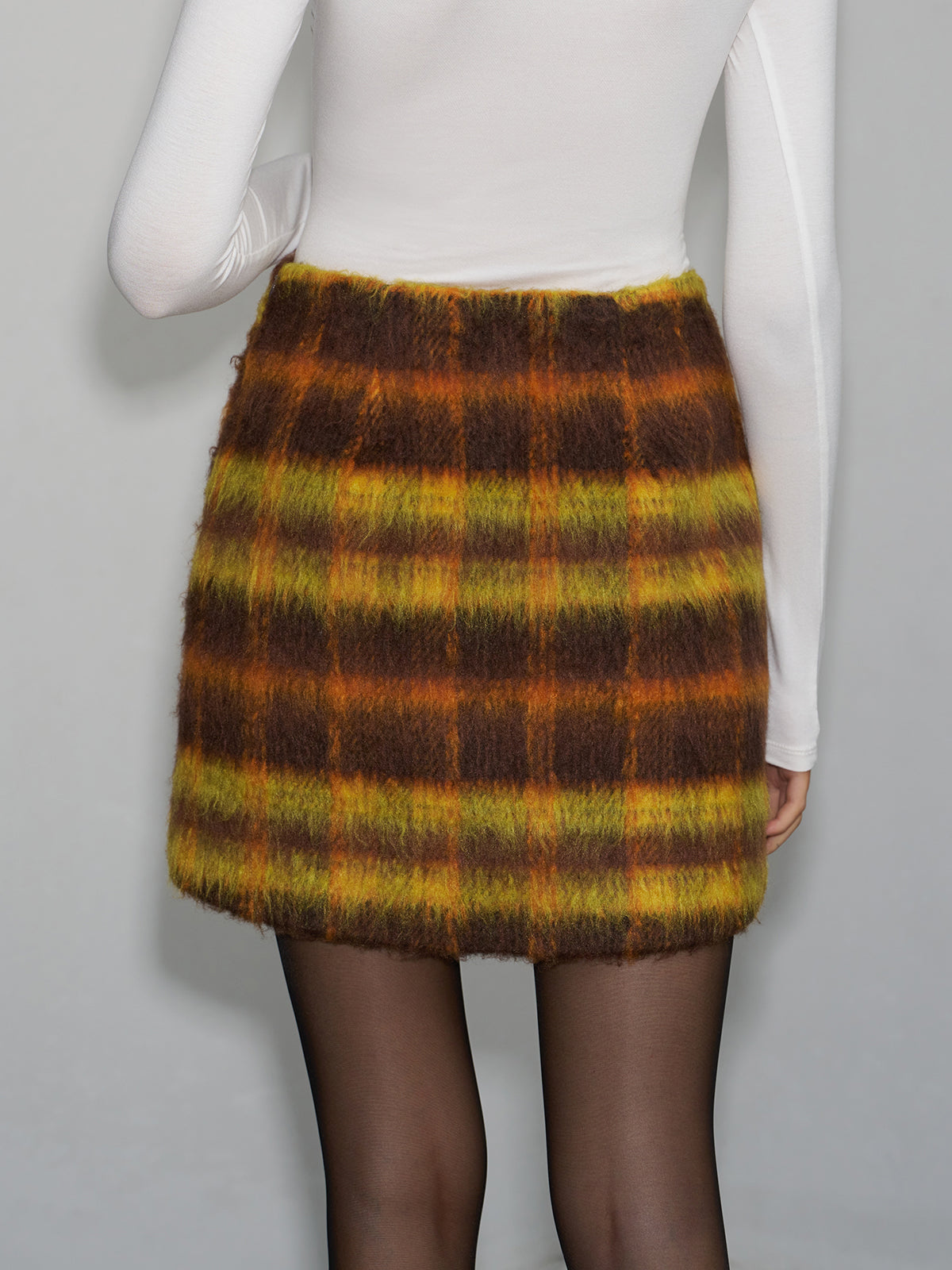 Checked Tweed Mini Skirt