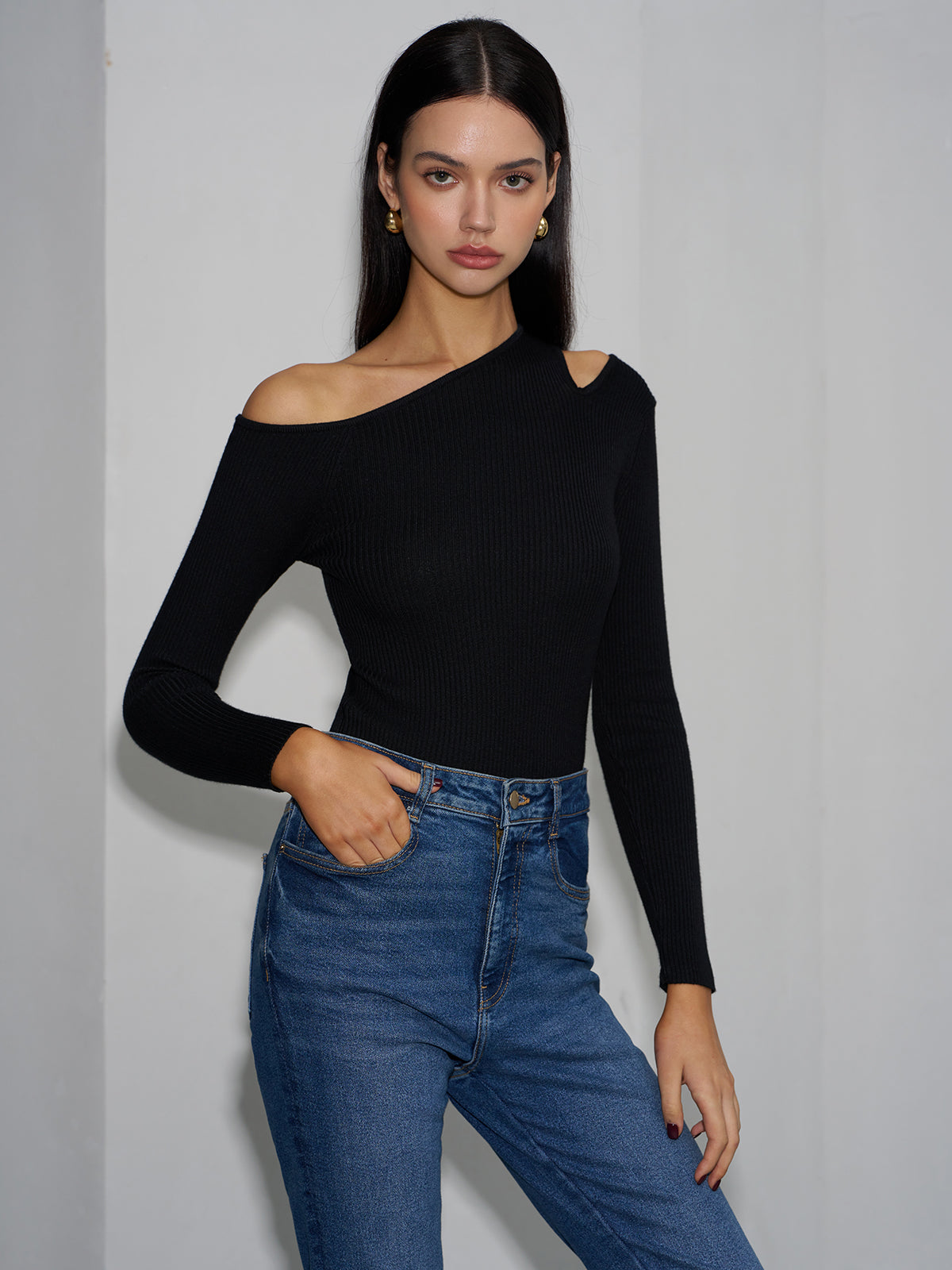 High Stretch Cutout Sweater