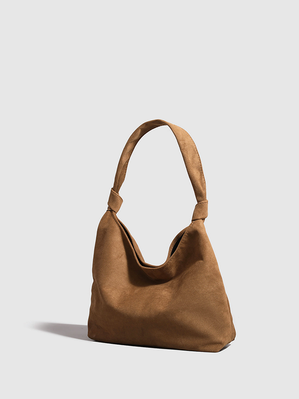 Knotted Suede Hobo Bag