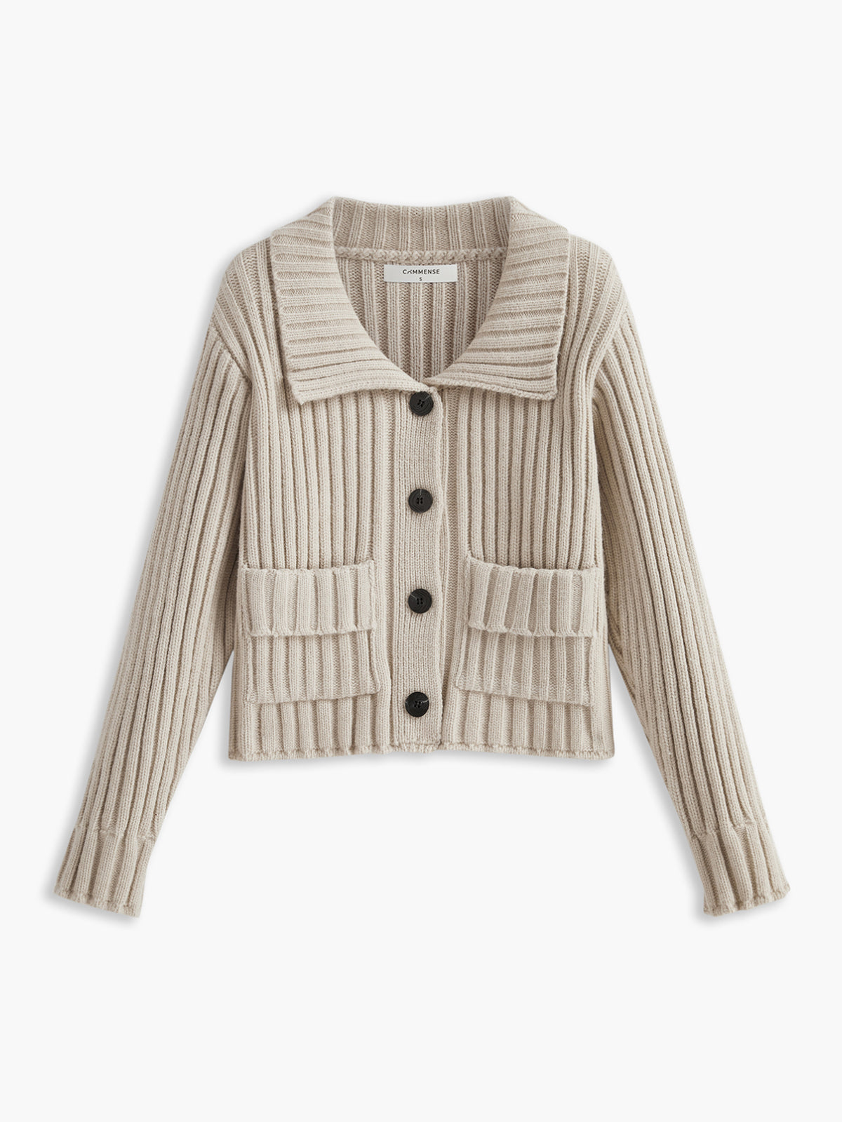 Contrast Button Ribbed Cardigan