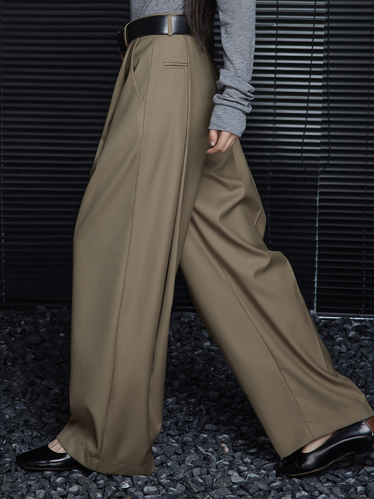 Pleated Draped Pants Without Belt