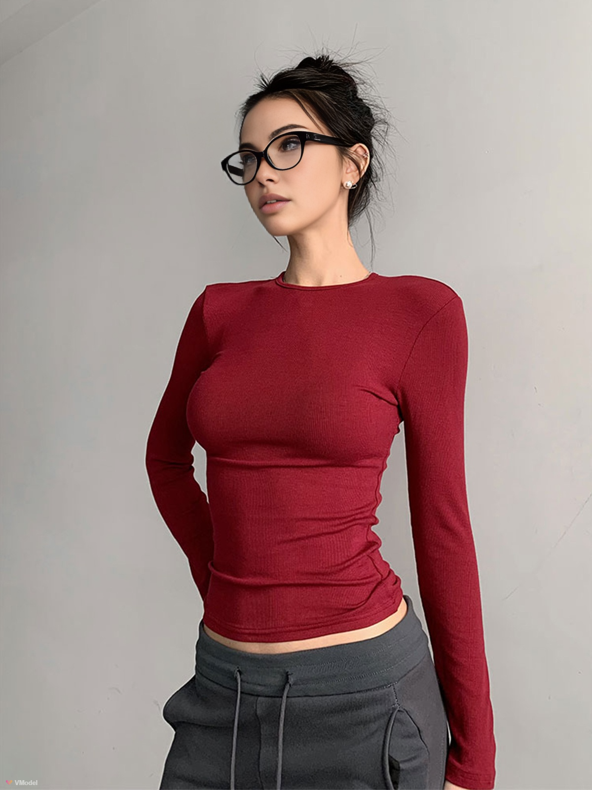 Crew Neck Skinny Thin Top