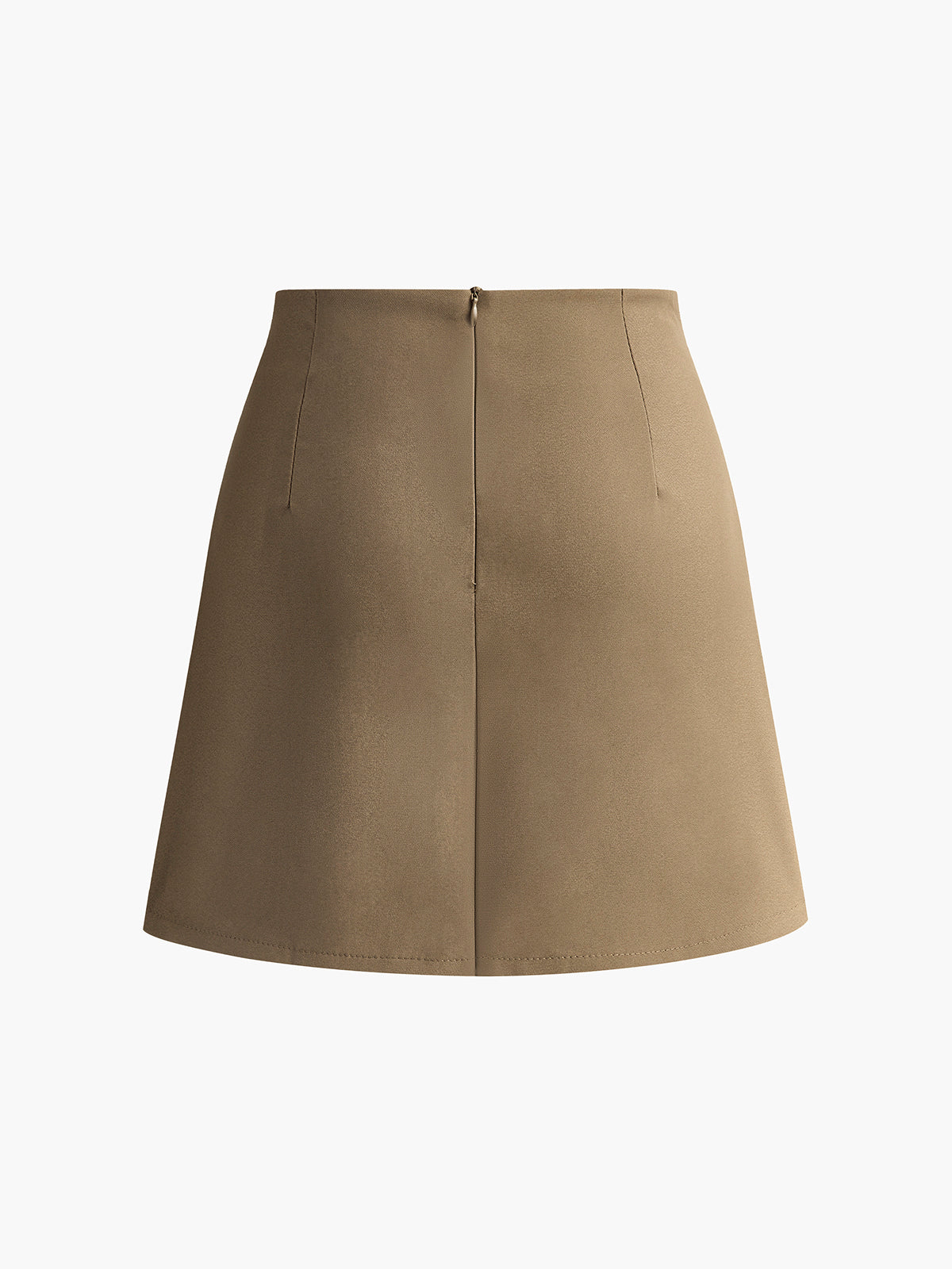 Back-Zipper Pleated Mini Skirt