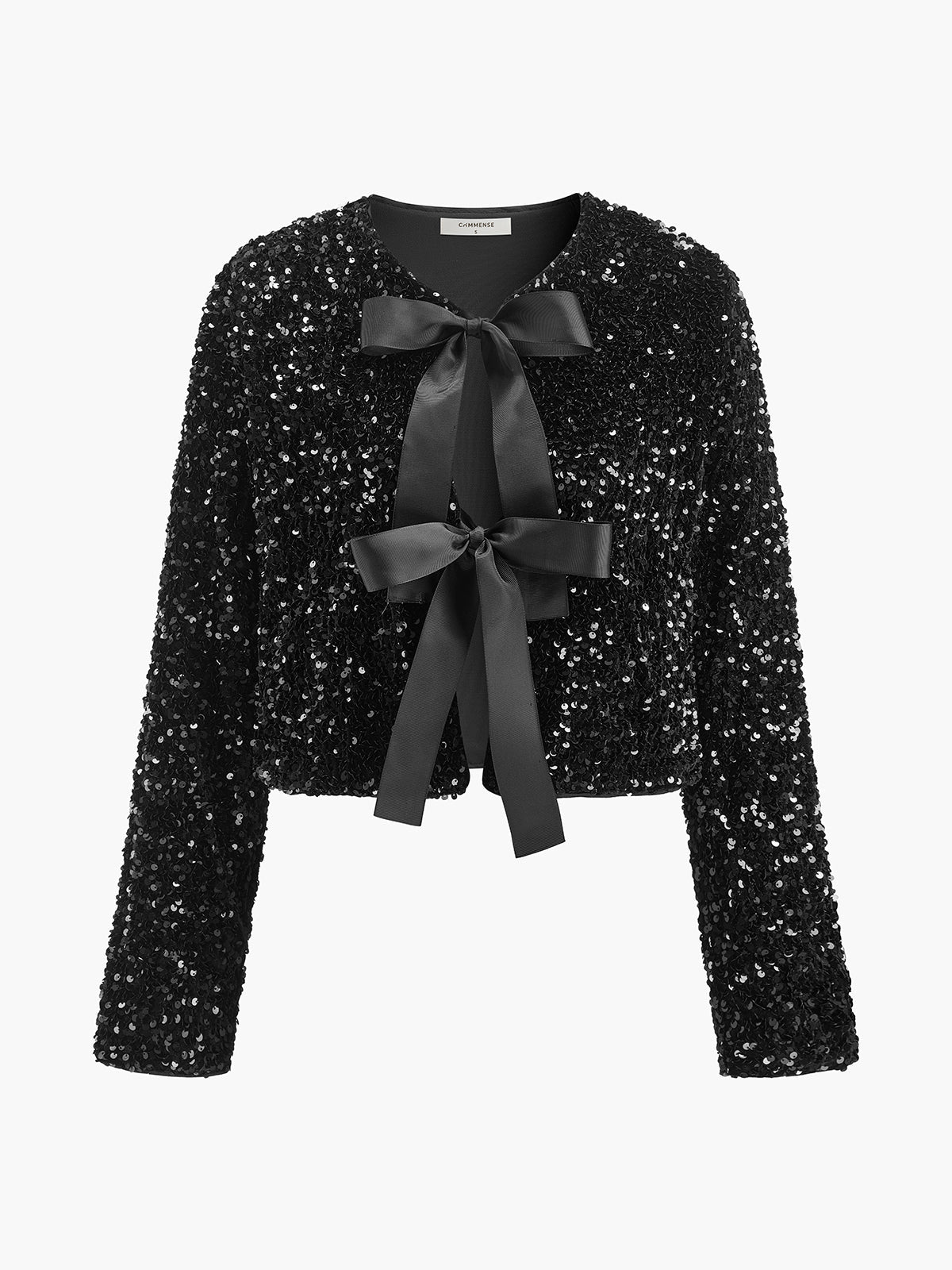 Sequins Velvet Bow Blazer