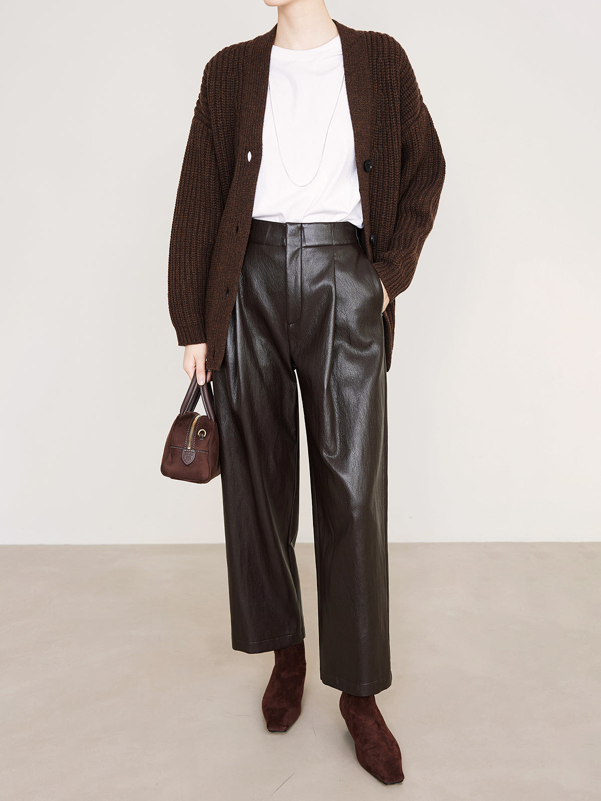 High-Waist PU Leather Pants