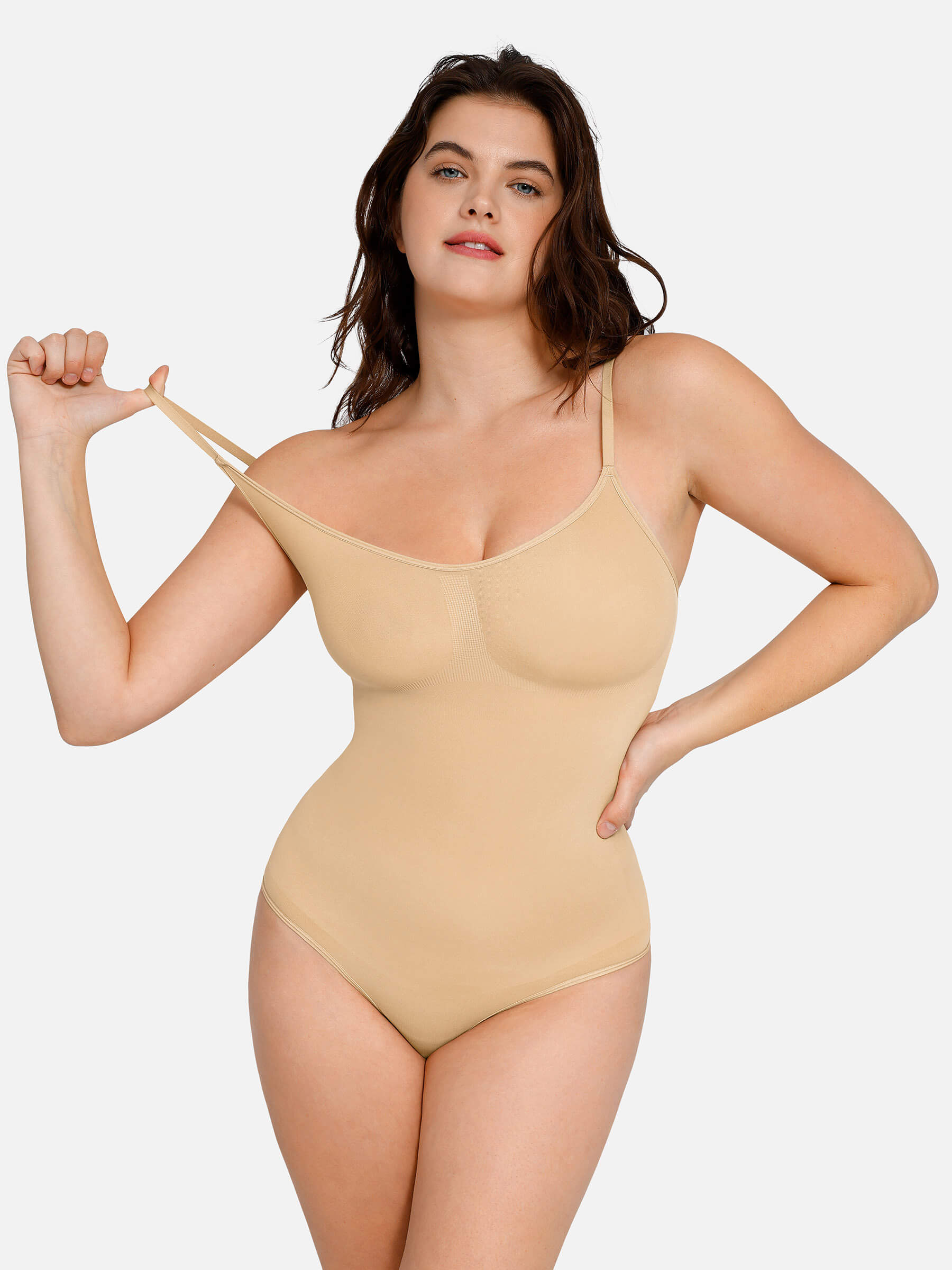 HeyCurve| everyday Wear Seamless Thong Bodysuit