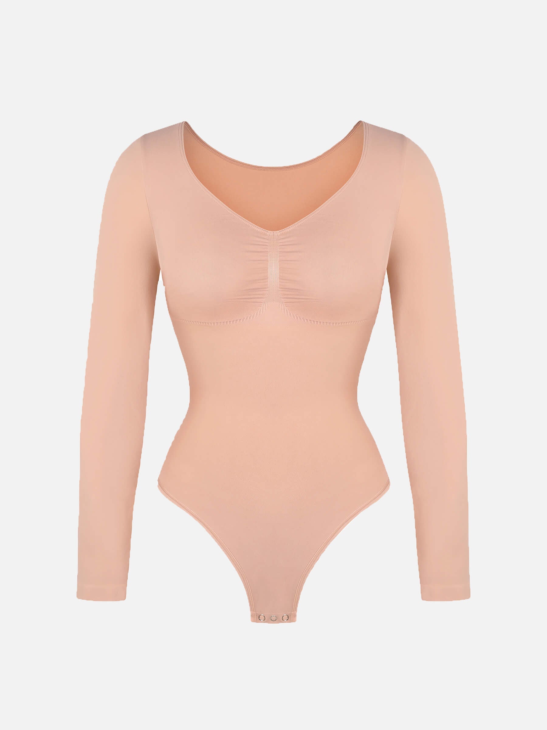 Hej Curve| Sömlös långärmad bröststöd magekontroll tanga bodysuit