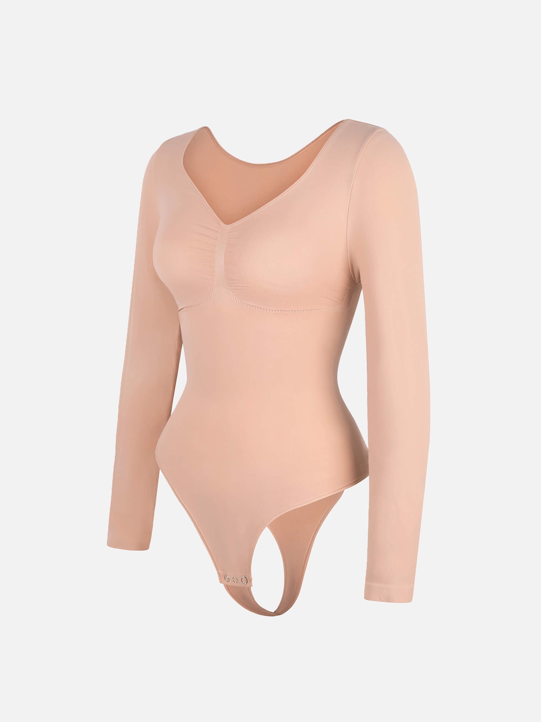 Hej Curve| Sömlös långärmad bröststöd magekontroll tanga bodysuit