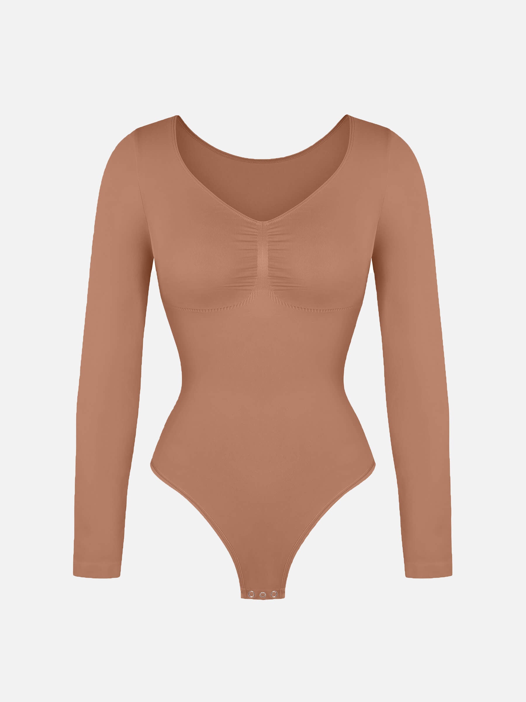 Hej Curve| Sömlös långärmad bröststöd magekontroll tanga bodysuit