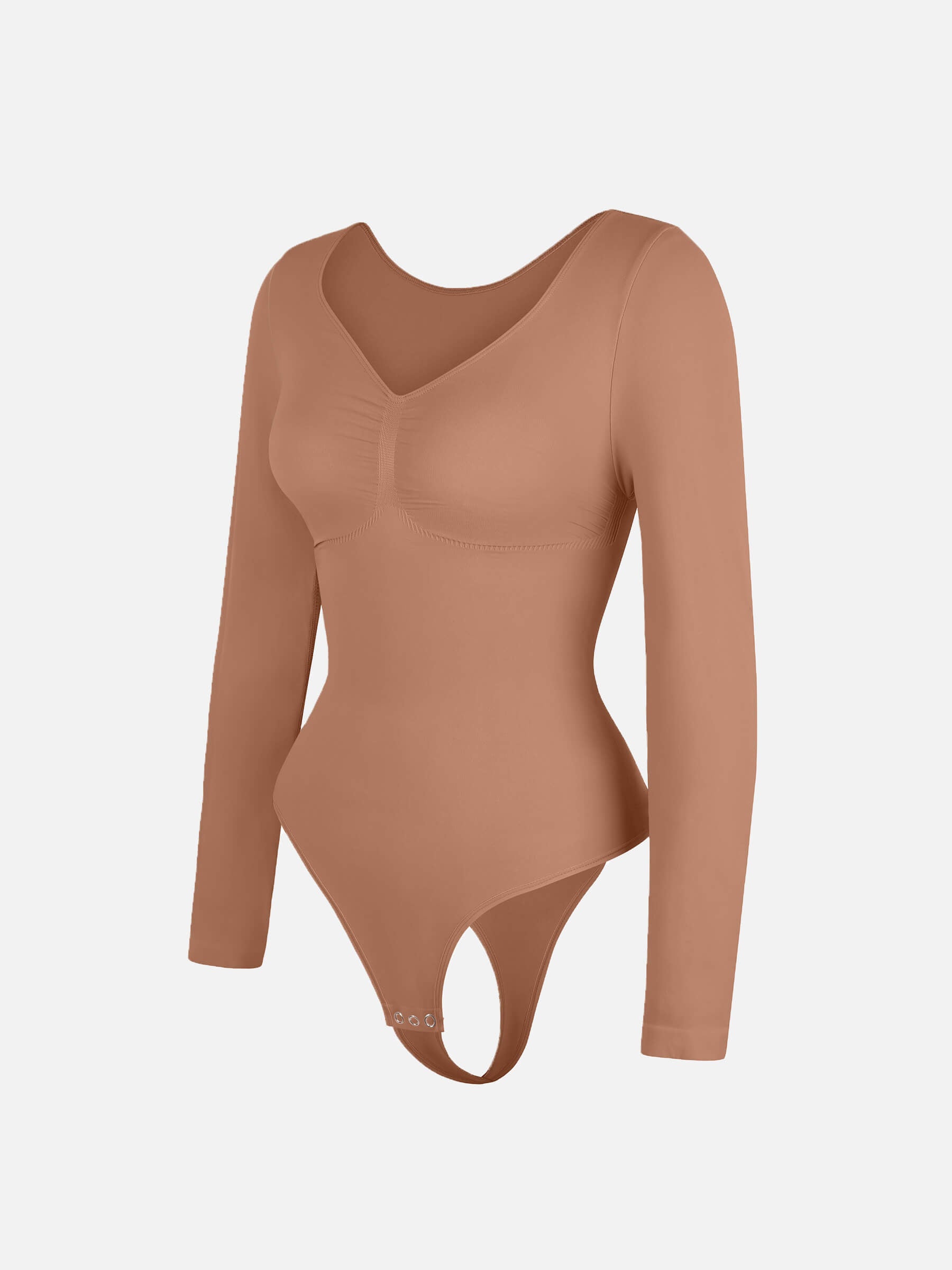Hej Curve| Sömlös långärmad bröststöd magekontroll tanga bodysuit