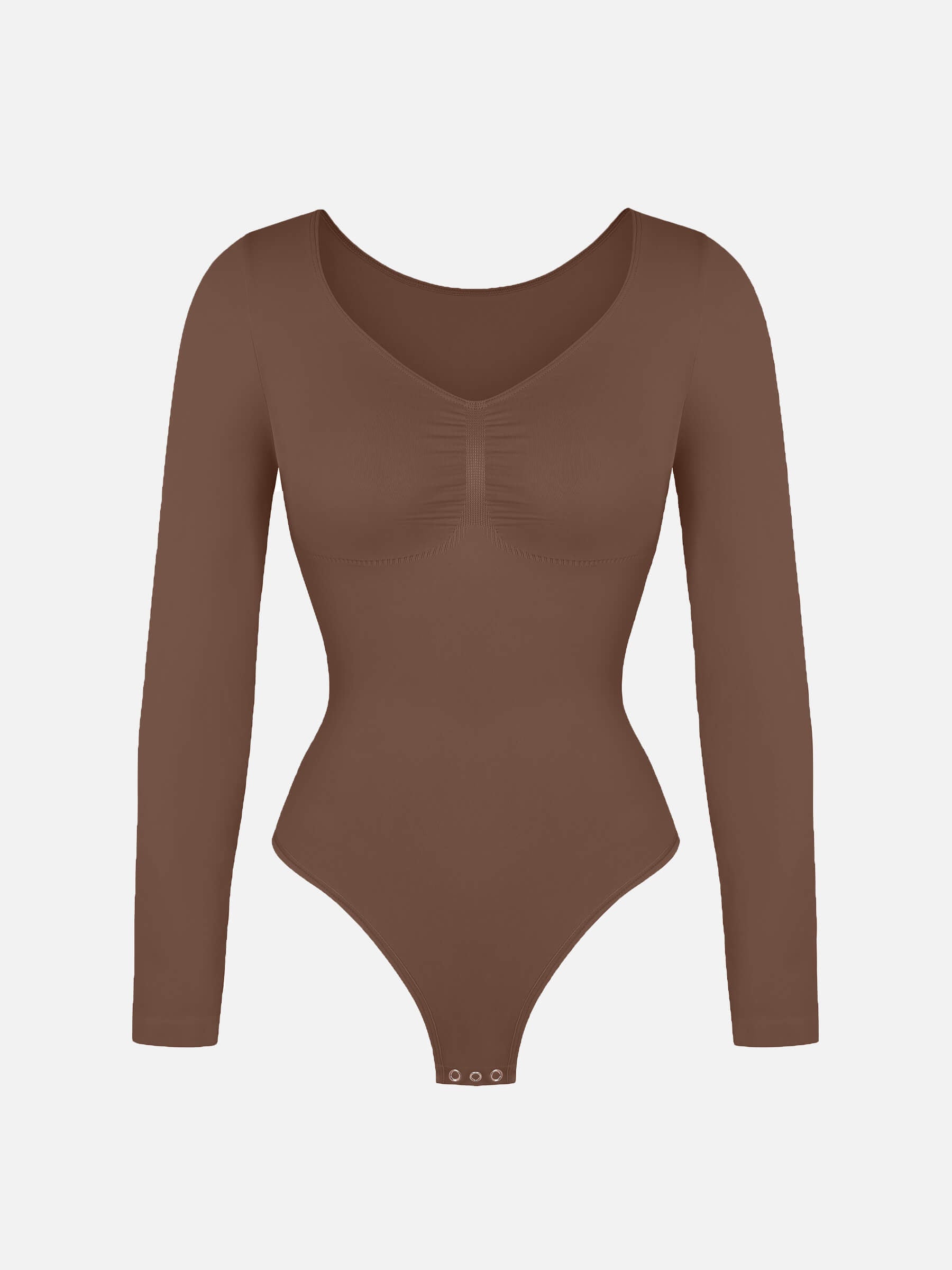 Hej Curve| Sömlös långärmad magekontroll tanga bodysuit