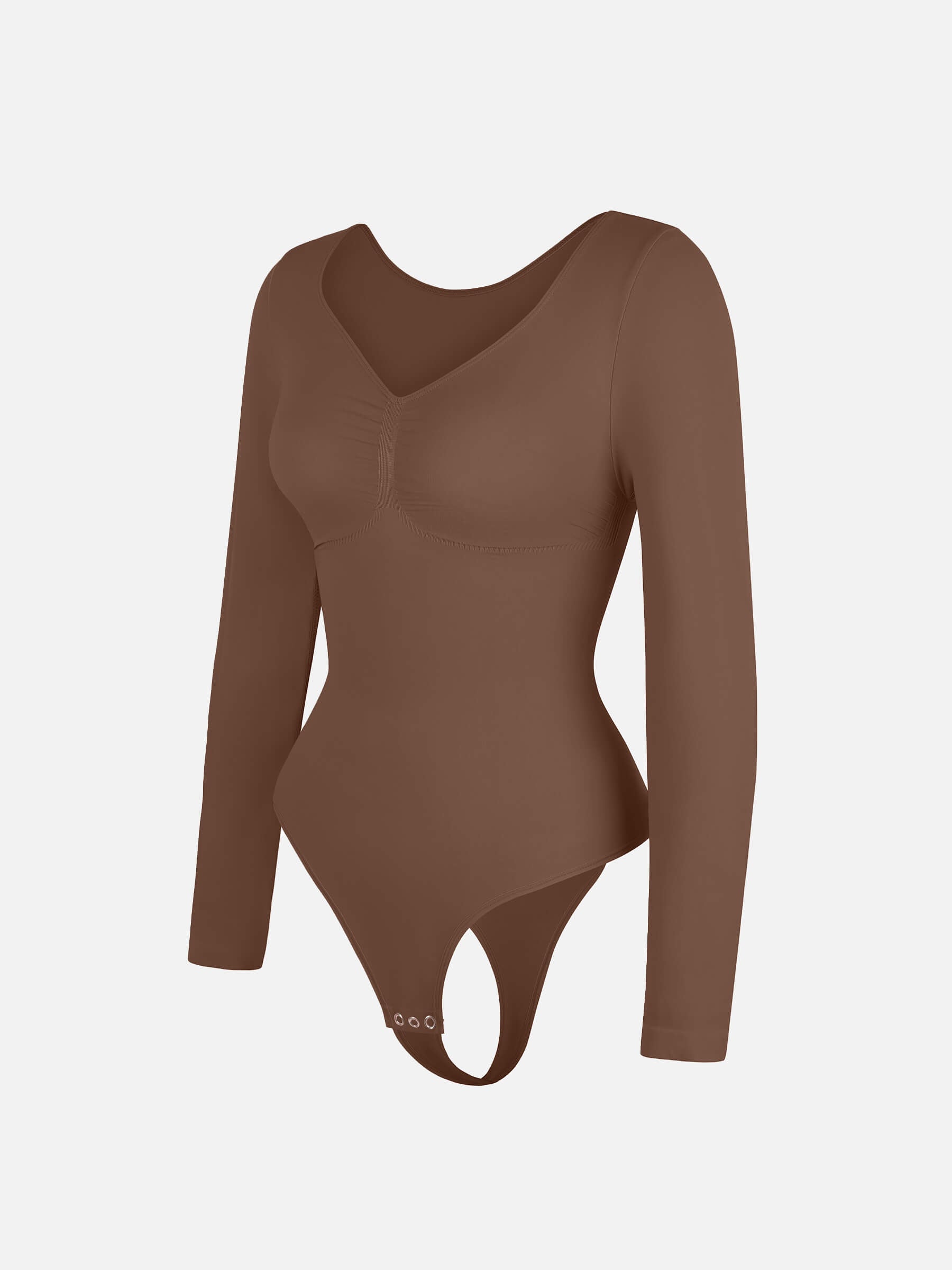 Hej Curve| Sömlös långärmad bröststöd magekontroll tanga bodysuit
