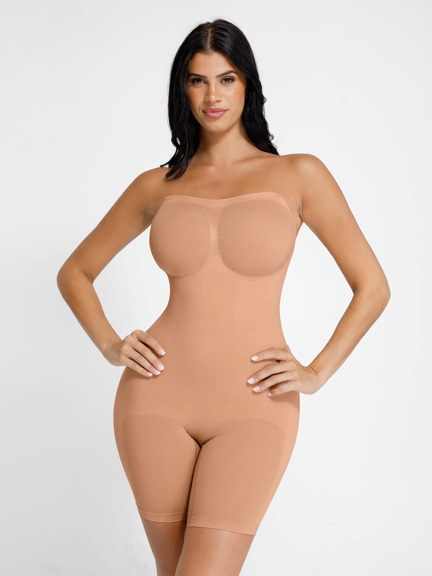 Hej Curve| Sömlös Strapless Bodysuit med avtagbara remmar