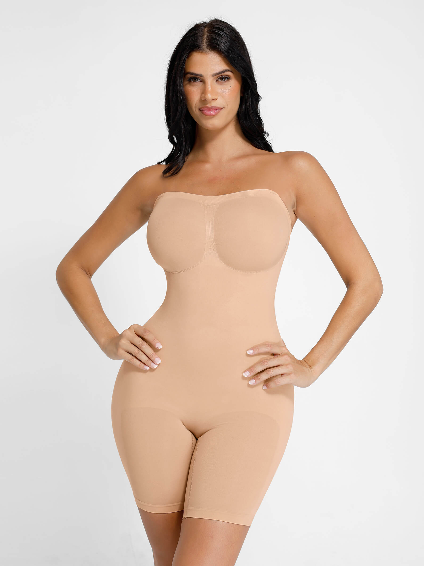 Hej Curve| Sömlös Strapless Bodysuit med avtagbara remmar