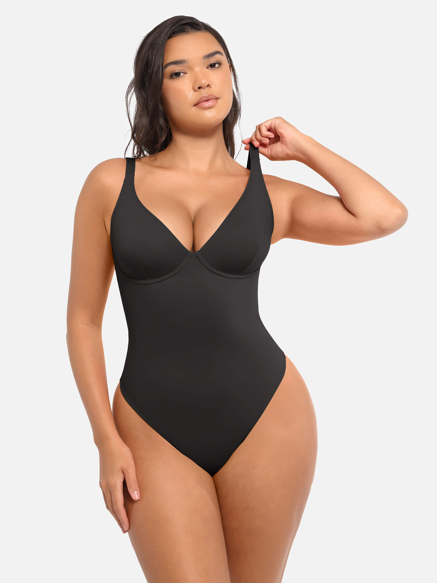 HeyCurve| Deep V Neck Tummy Control Shapewear Bodysuit