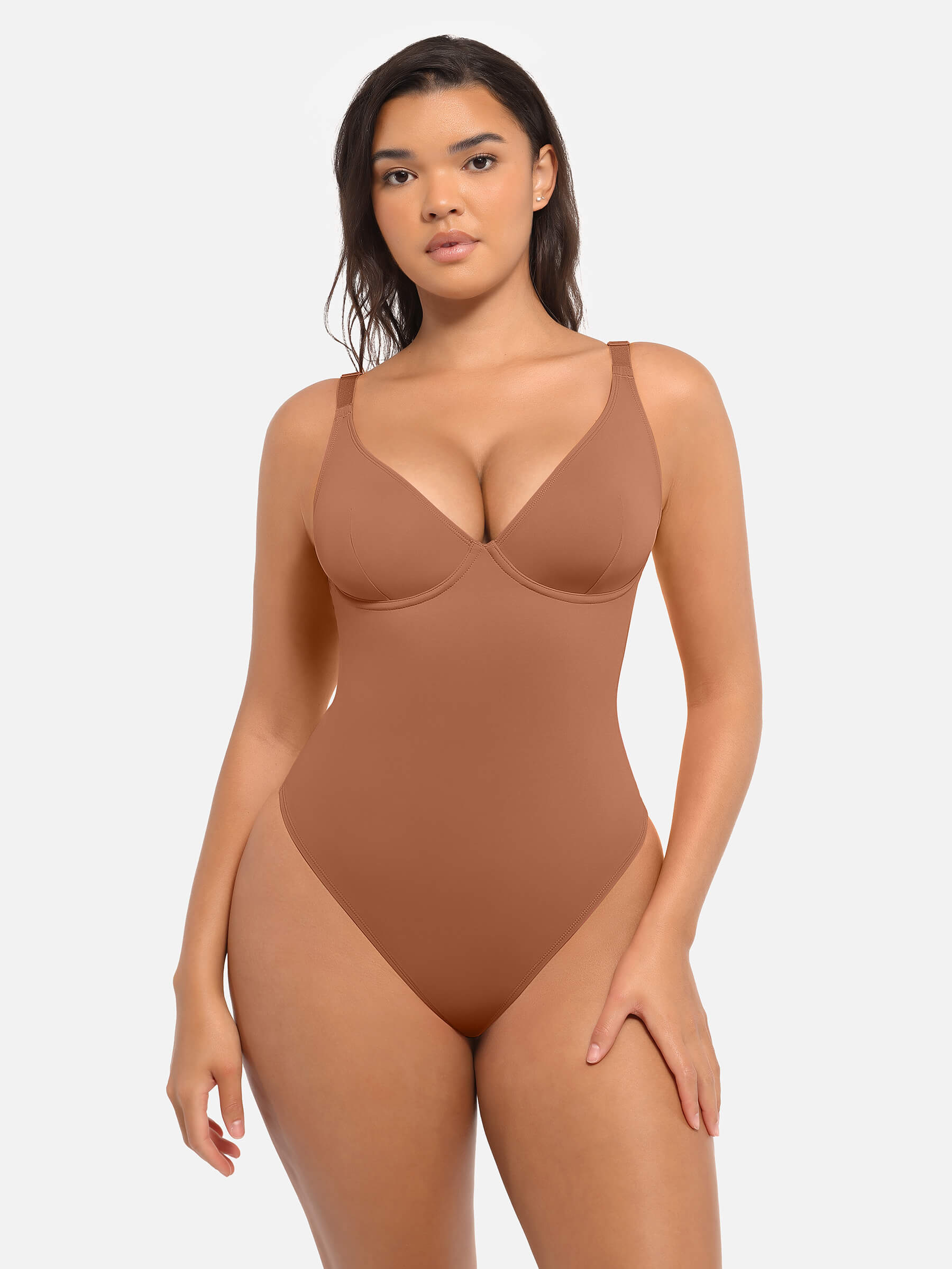 HeyCurve| Deep V Neck Tummy Control Shapewear Bodysuit