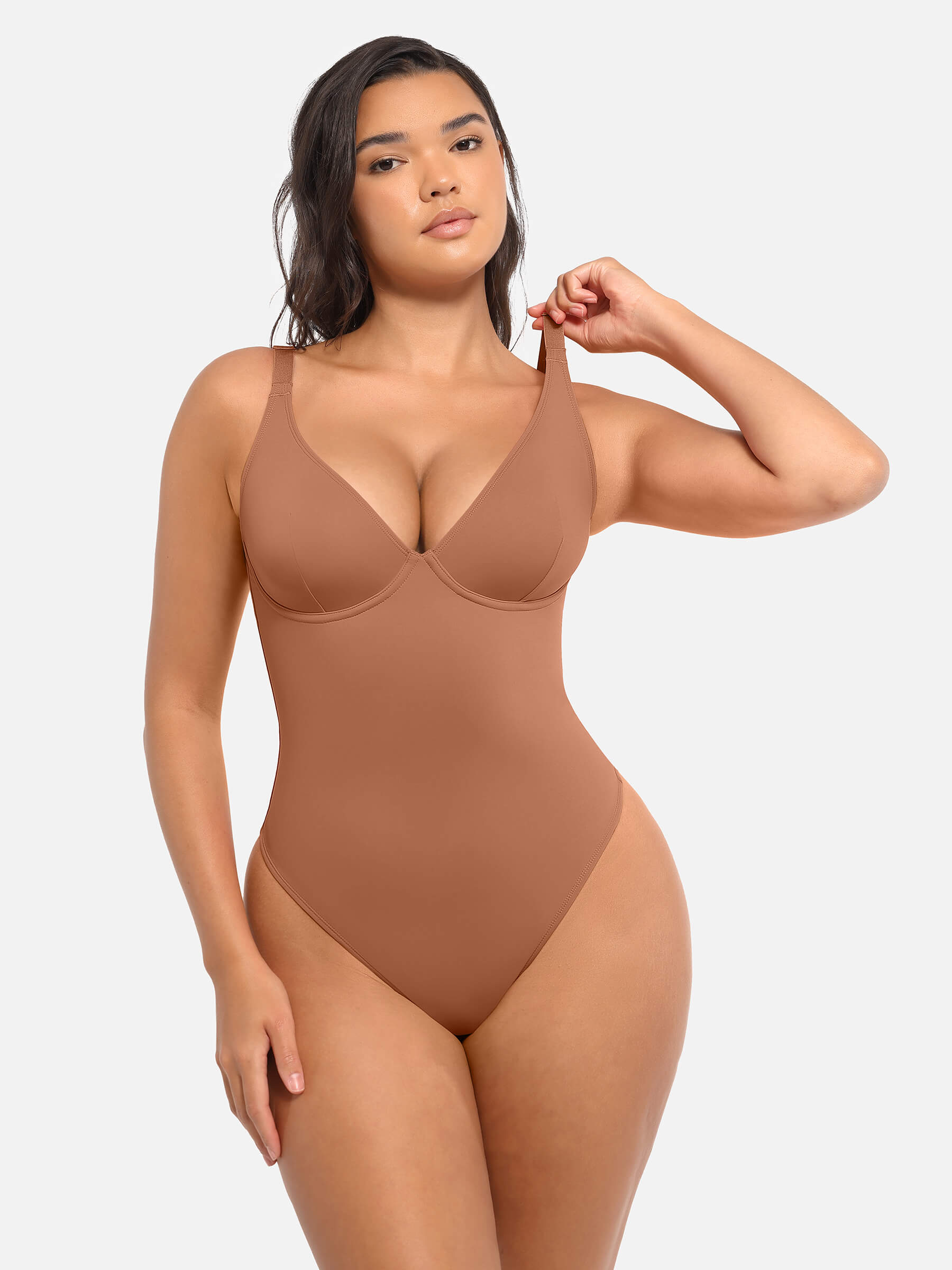 HeyCurve| Deep V Neck Tummy Control Shapewear Bodysuit